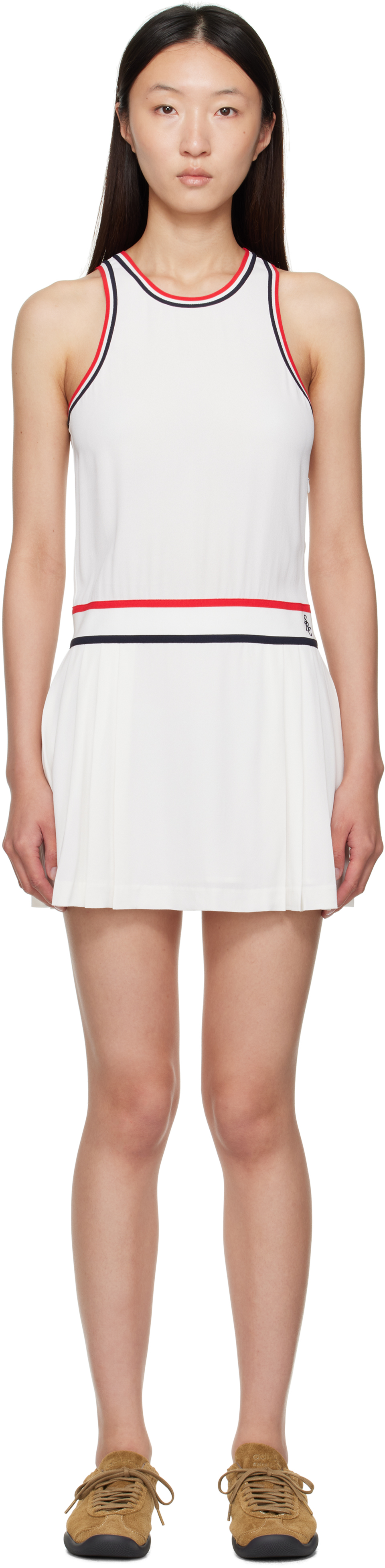 【関税込み】Sporty & Rich ホワイト SRC Phoebe ミニワンピース 242446F052001_1.jpg