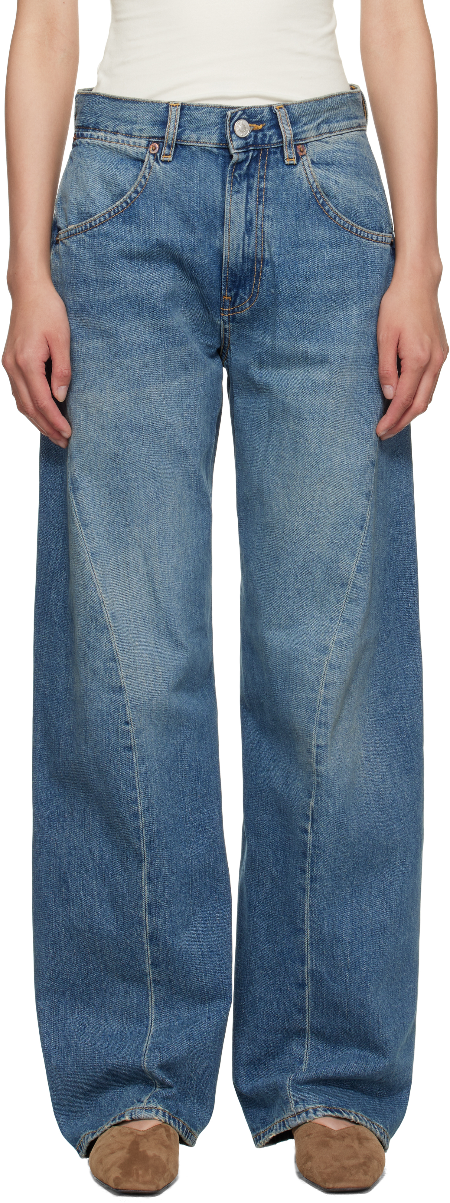6397 Blue Big Twisted Seam Jeans