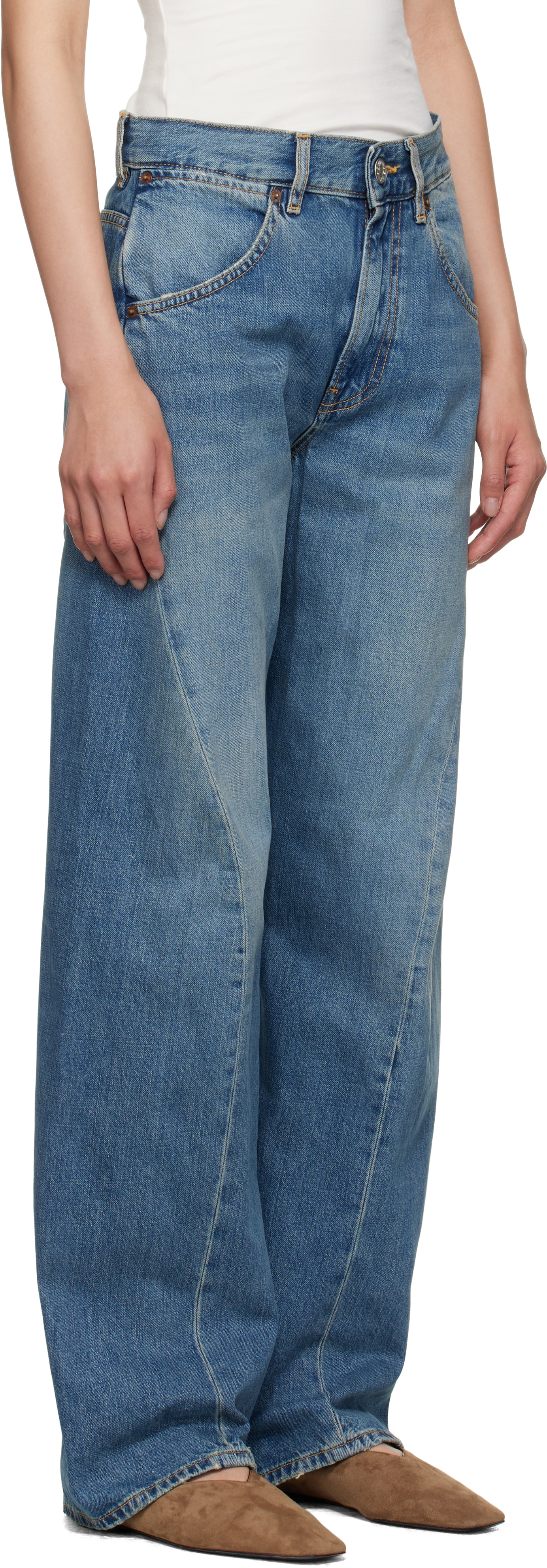 6397 Blue Big Twisted Seam Jeans