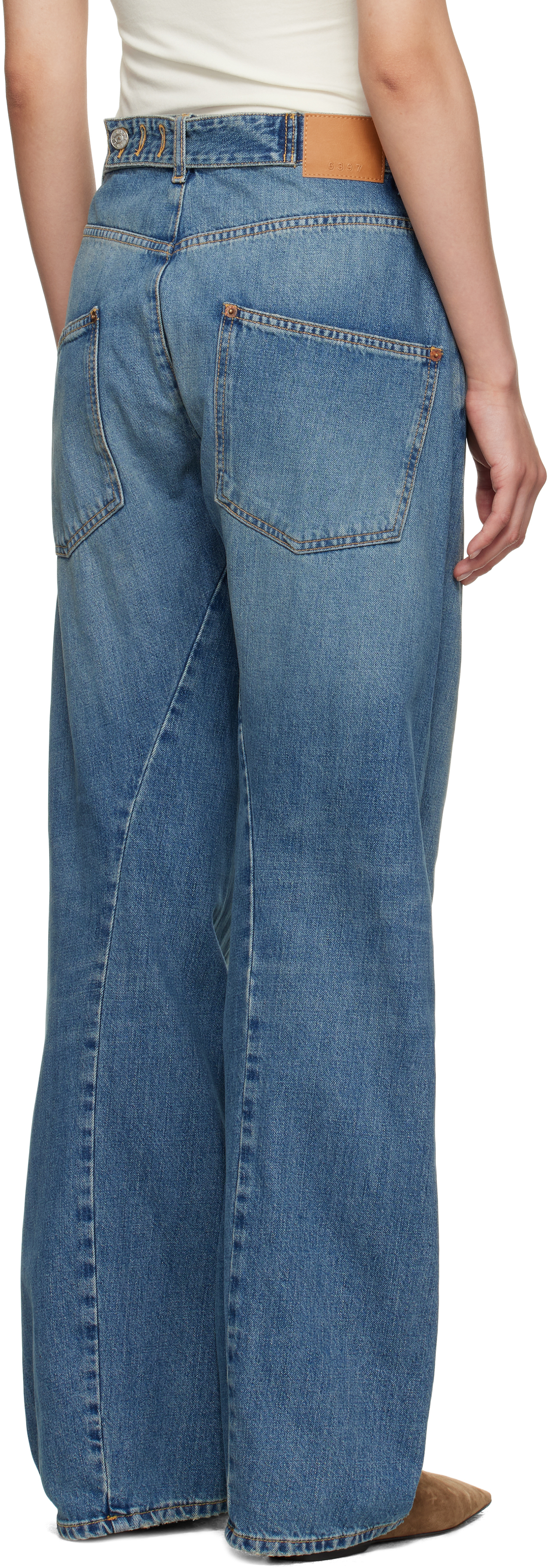 6397 Blue Big Twisted Seam Jeans