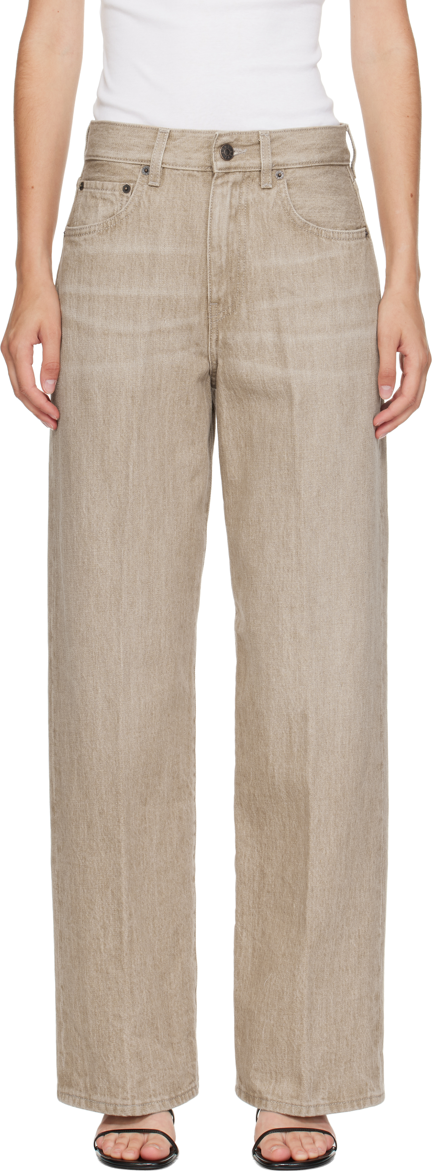 Beige Wide Jeans