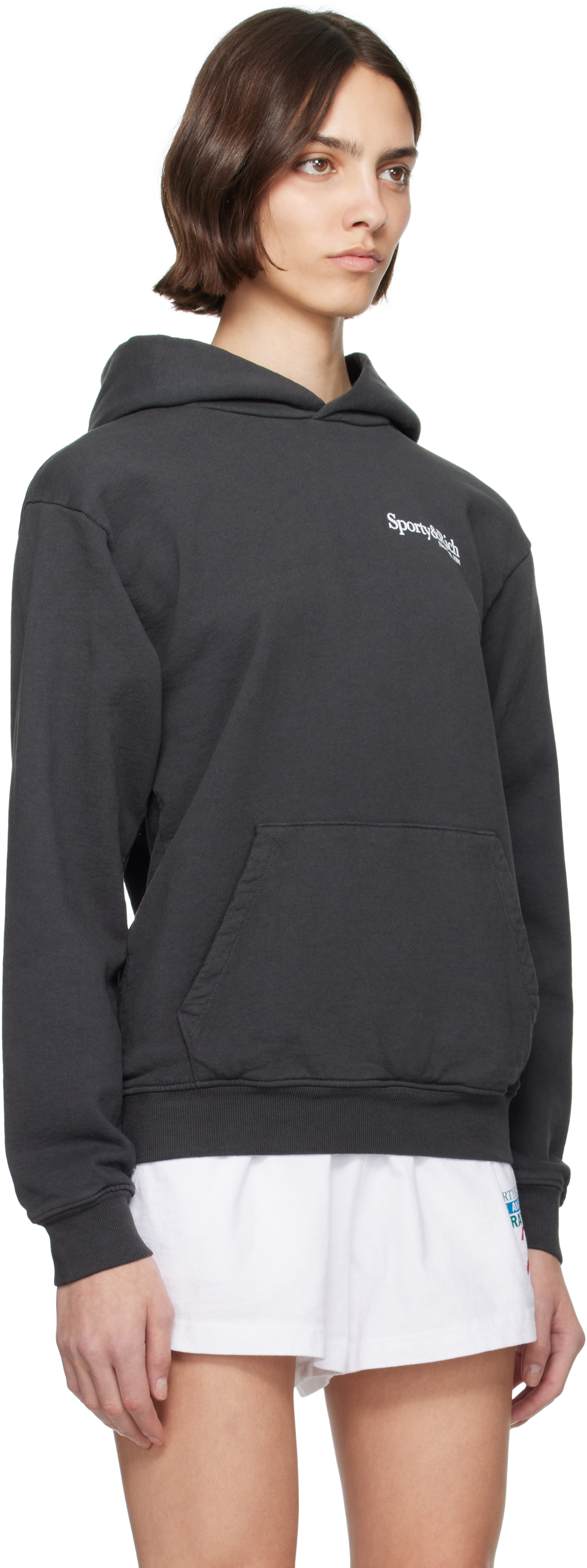 Sporty And Rich Hoodie With Brushed Interior And Contrasting Back Print