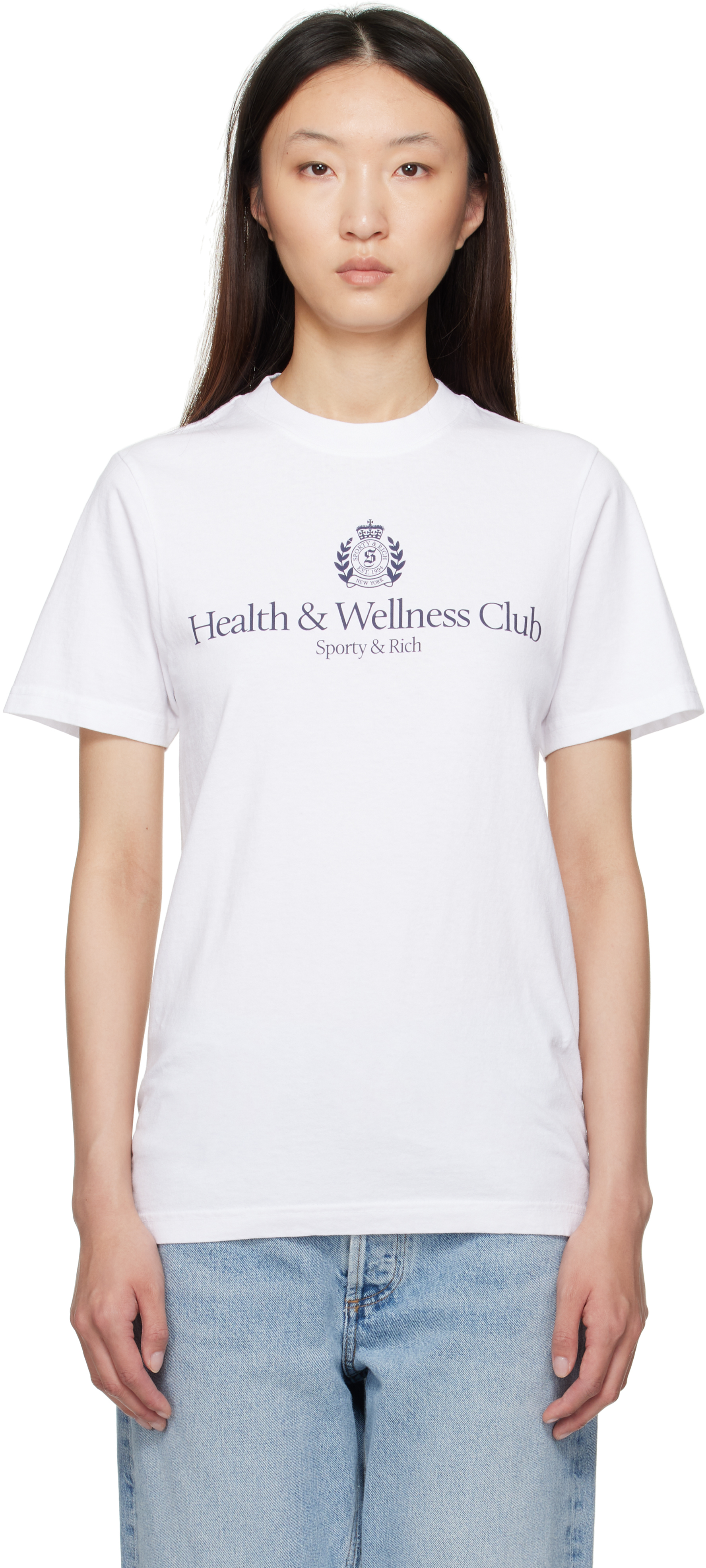 White H & W Crest T-shirt