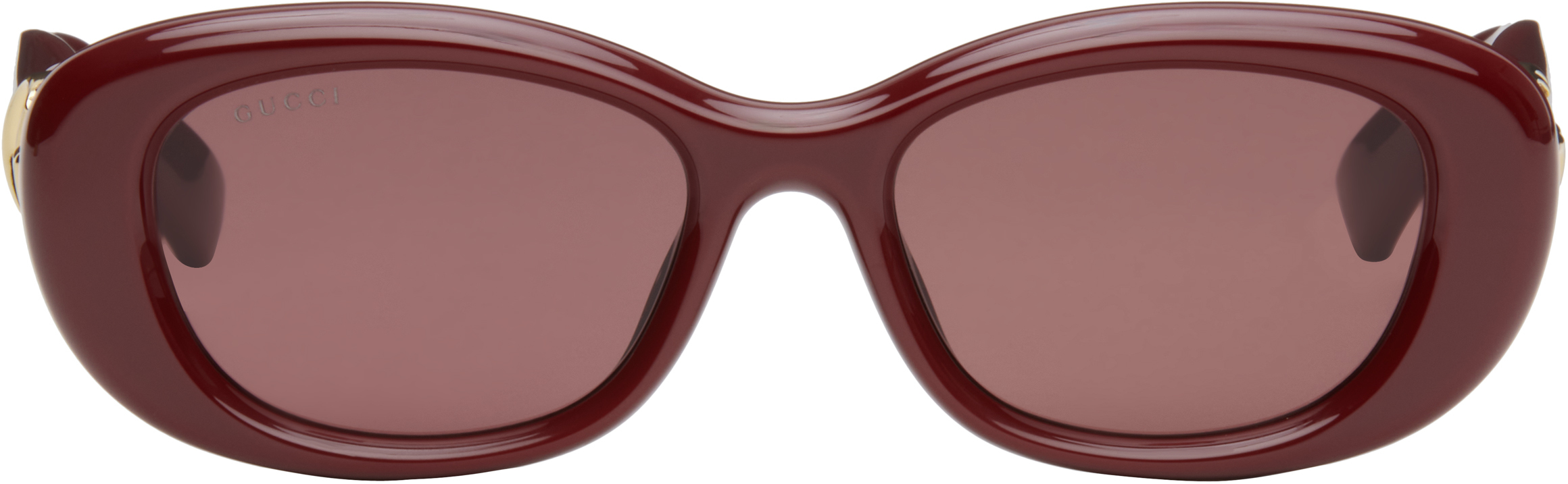 Gucci バーガンディ サングラス Logo cat-eye sunglasses in burgundy - Gucci | Mytheresa