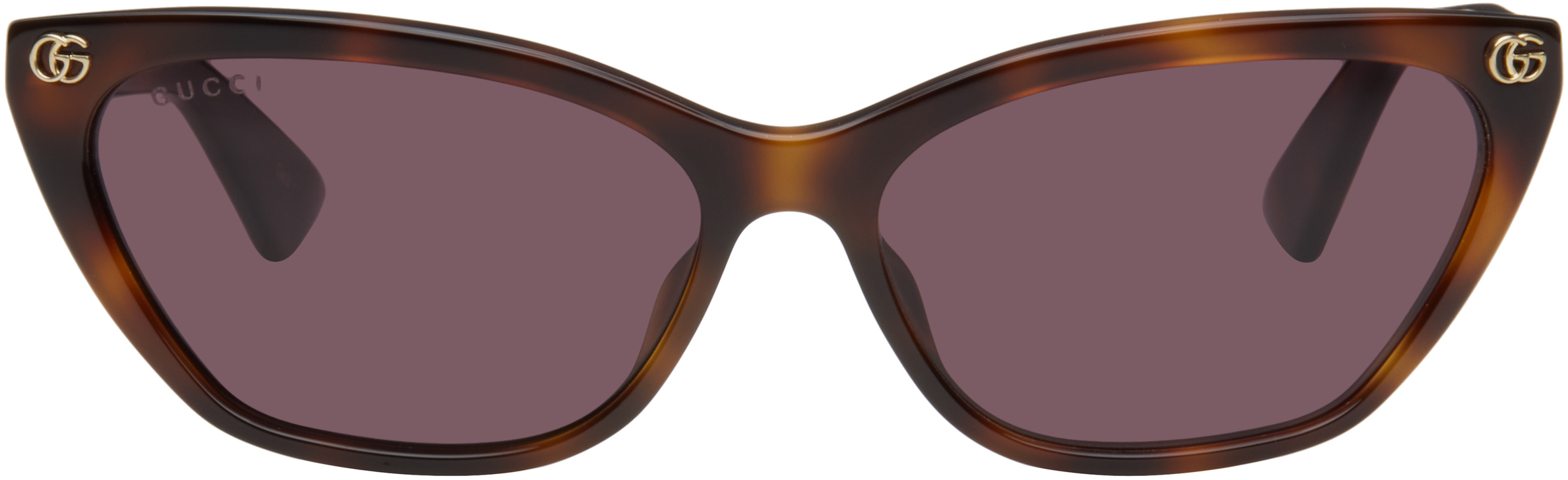 沸騰ブラドン Gucci: SSENSE | サングラス Eye Cat GG Acetate Light ブラウン 小物