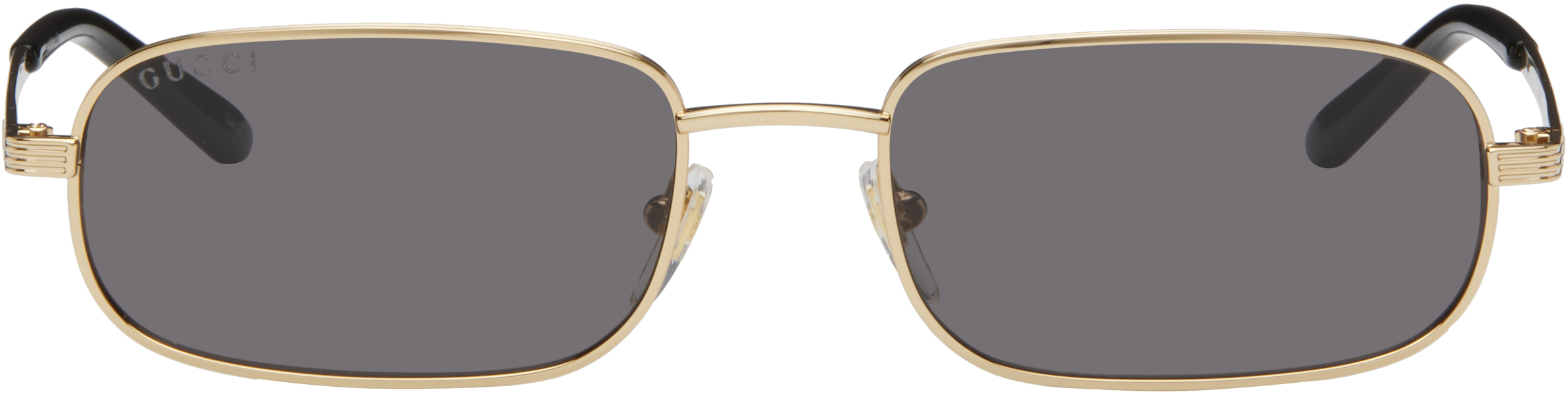 Gold Rectangular Sunglasses