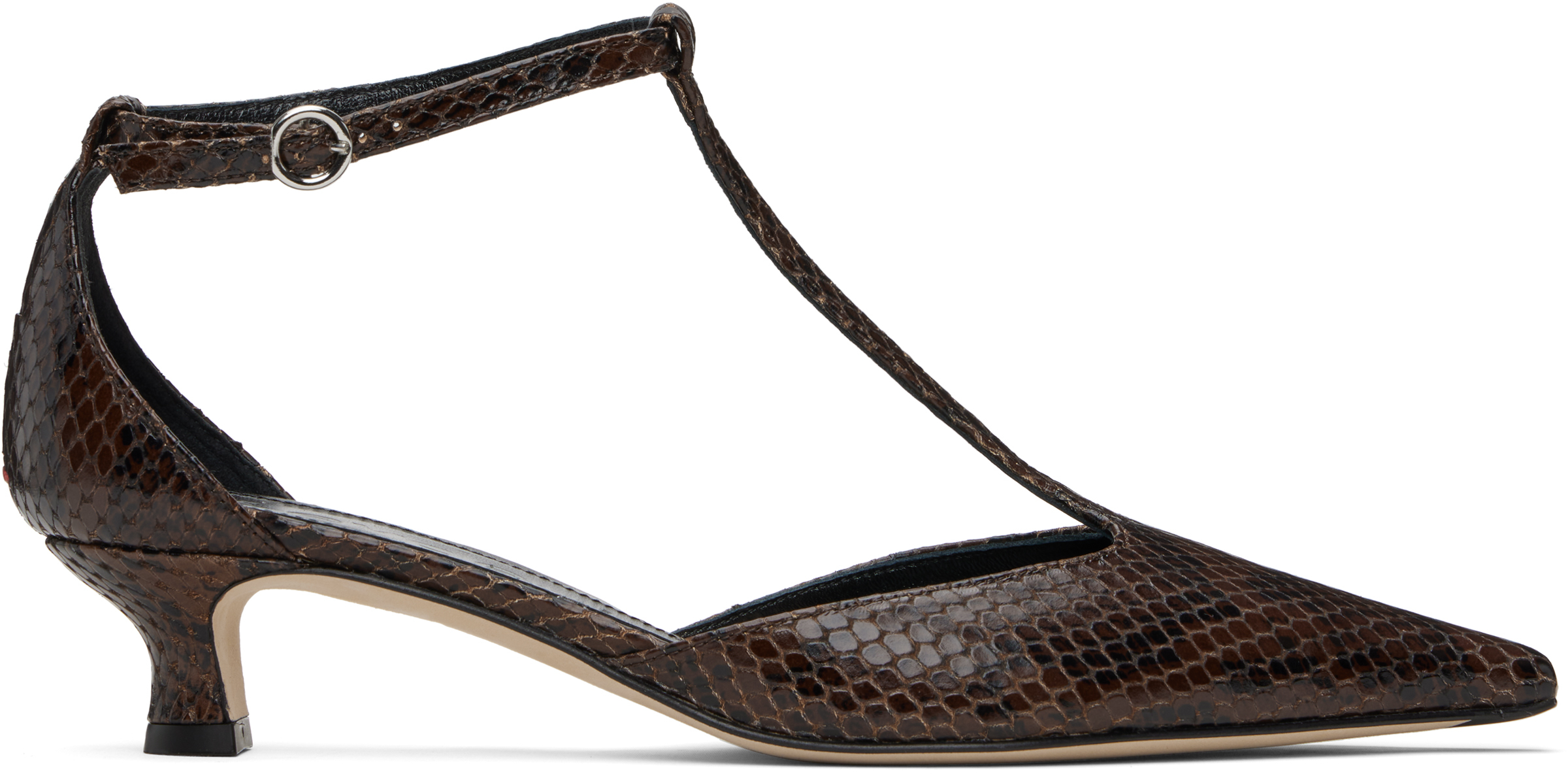 Aeyde Brown Liz T-bar Heels In Brown