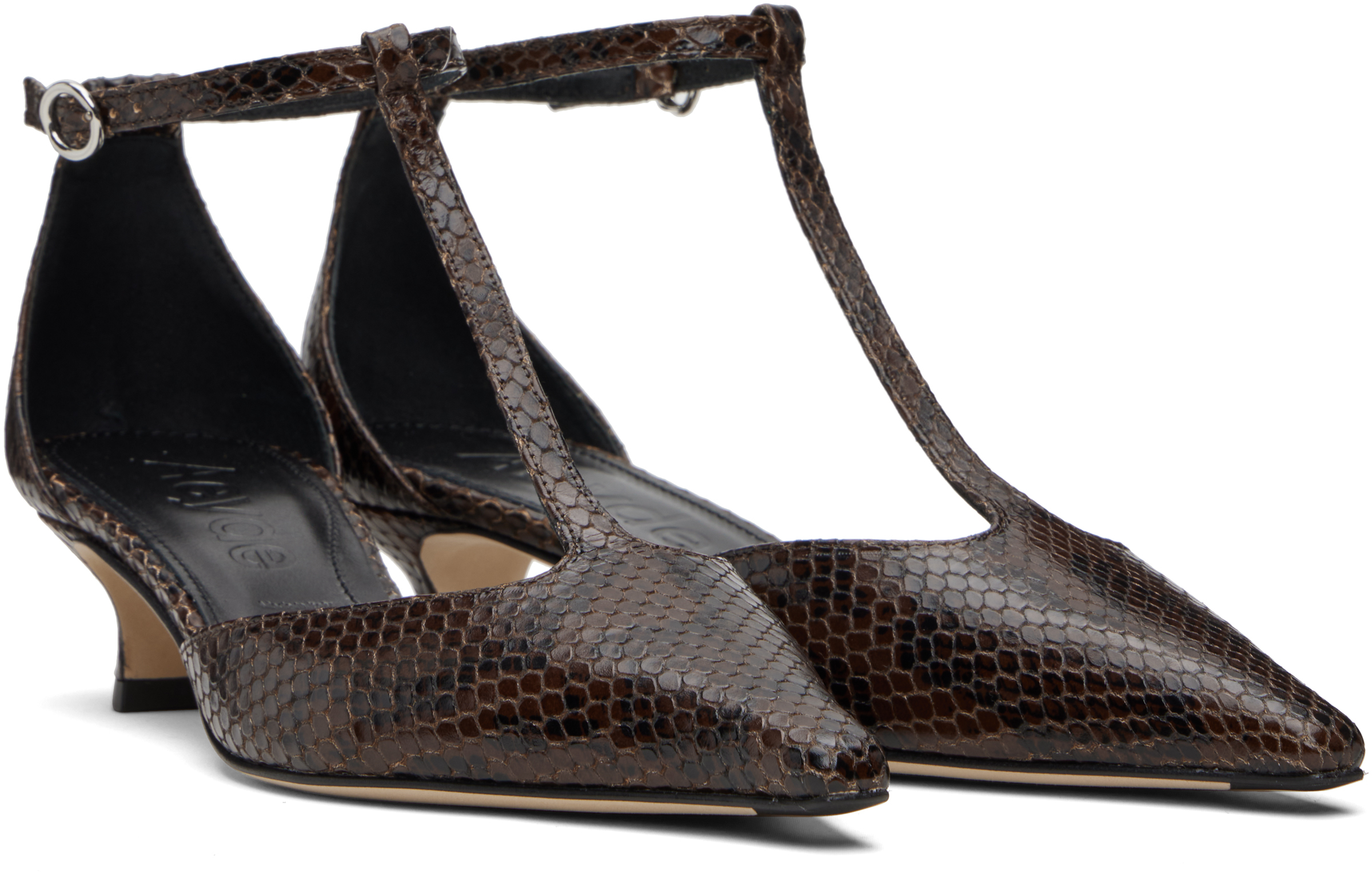 Aeyde Brown Liz T-bar Heels In Brown