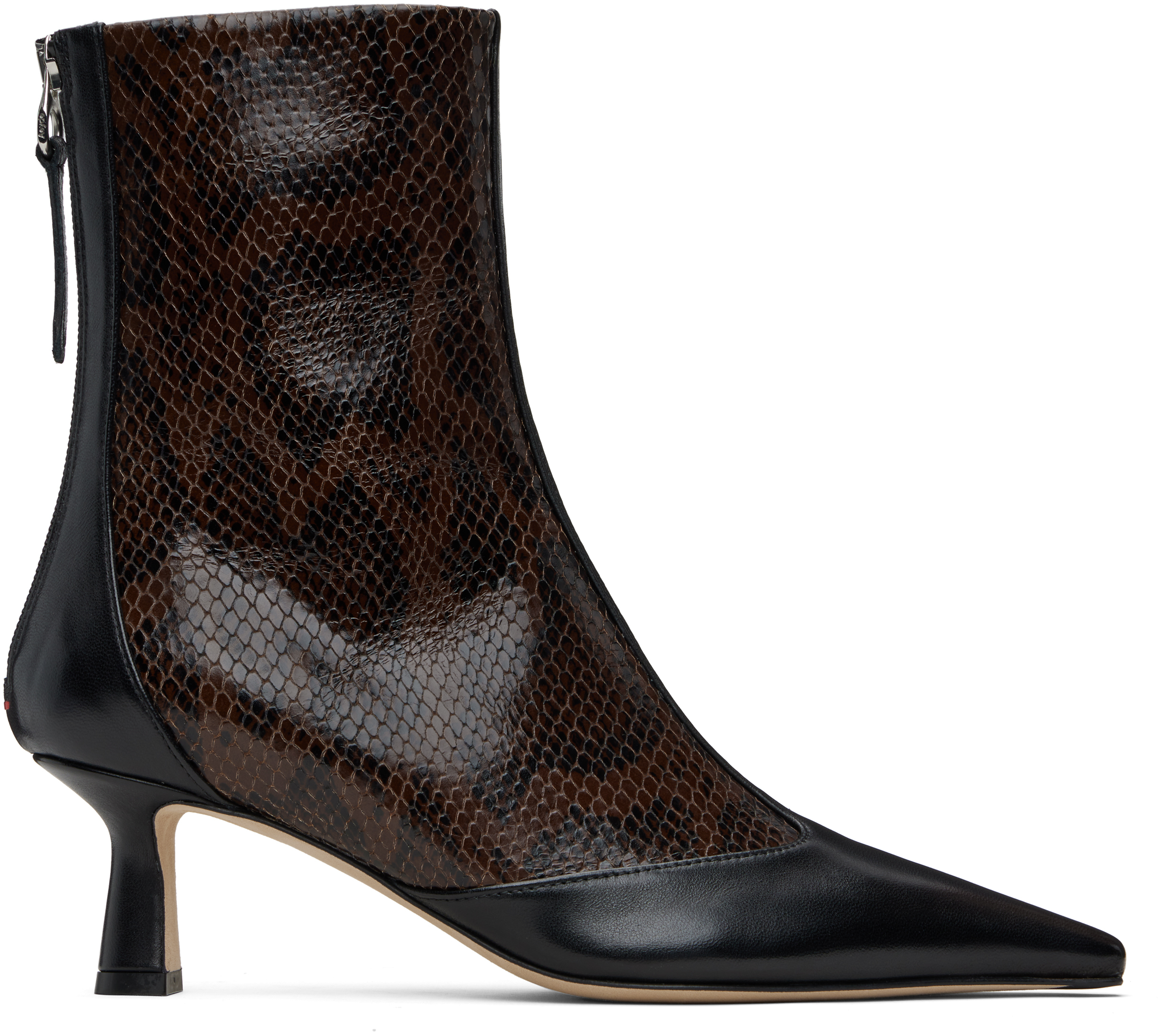 Aeyde: Brown & Black Sila Dual-Toned Boots | SSENSE