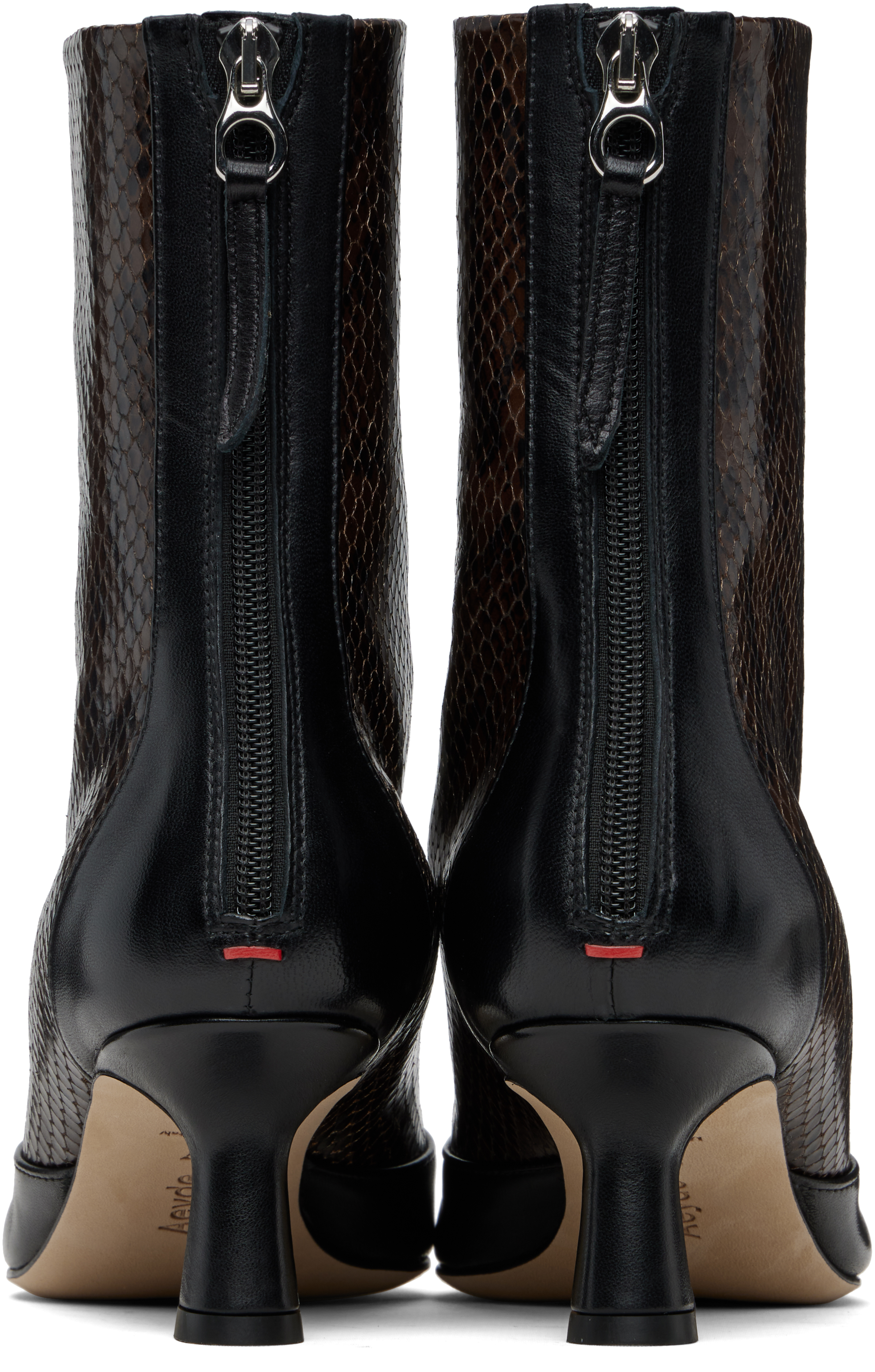 Aeyde Brown & Black Sila Dual-toned Boots In Multi