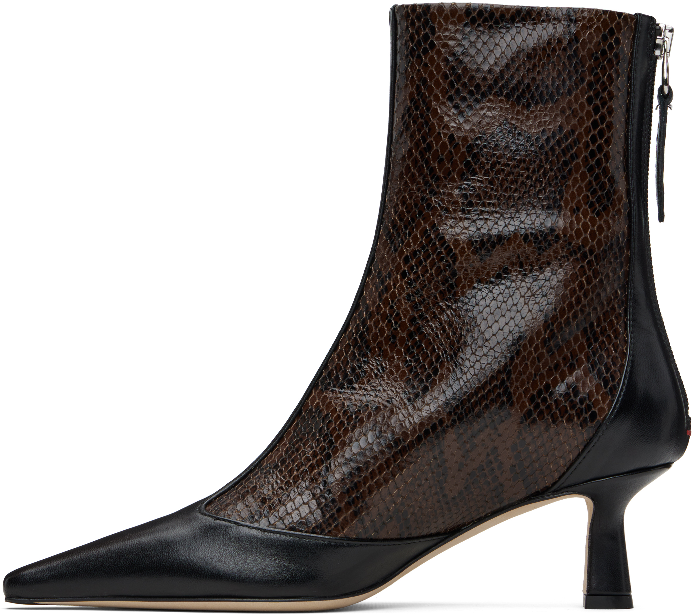 Aeyde Brown & Black Sila Dual-toned Boots In Multi