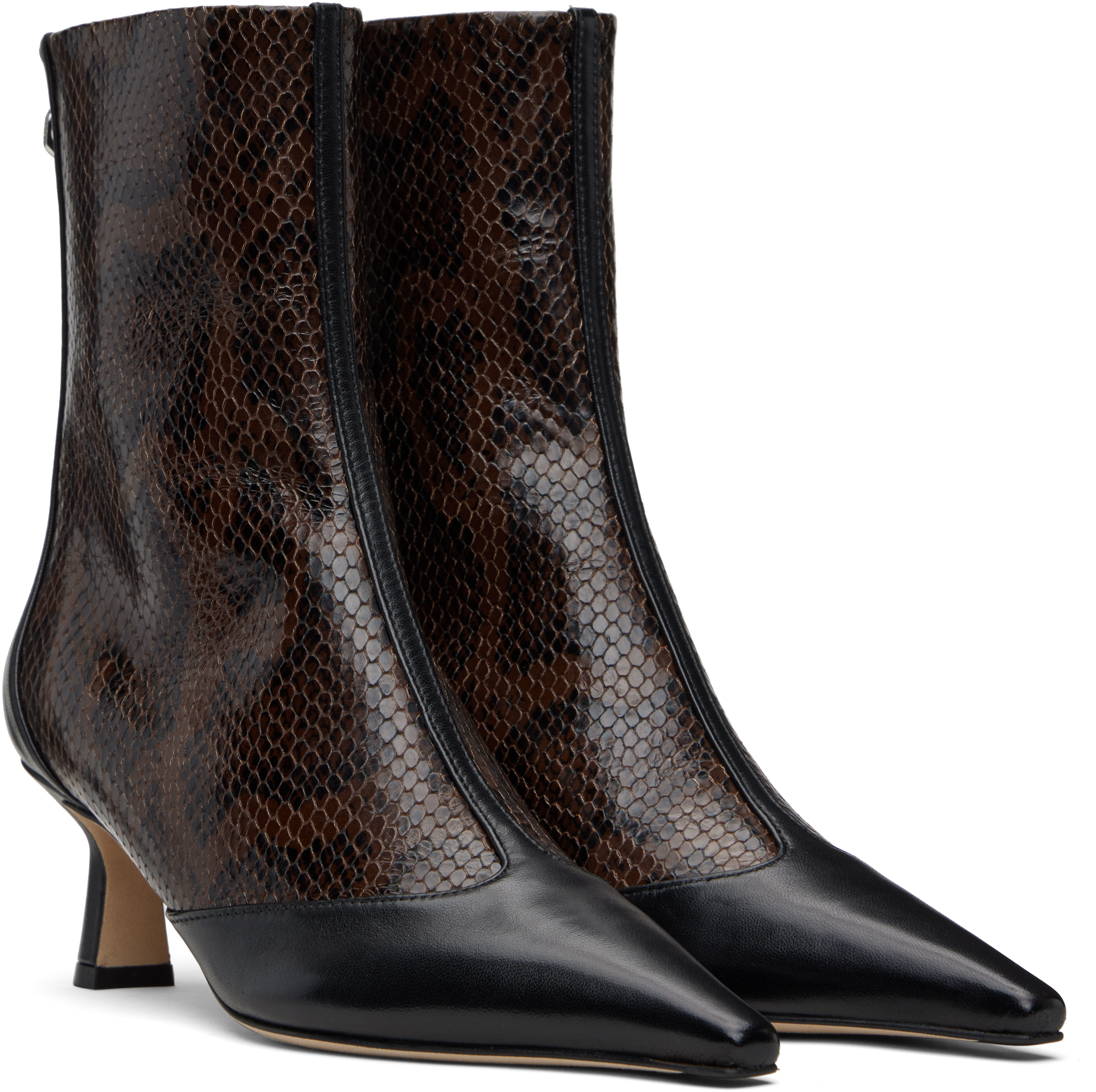 Aeyde Brown & Black Sila Dual-toned Boots In Multi