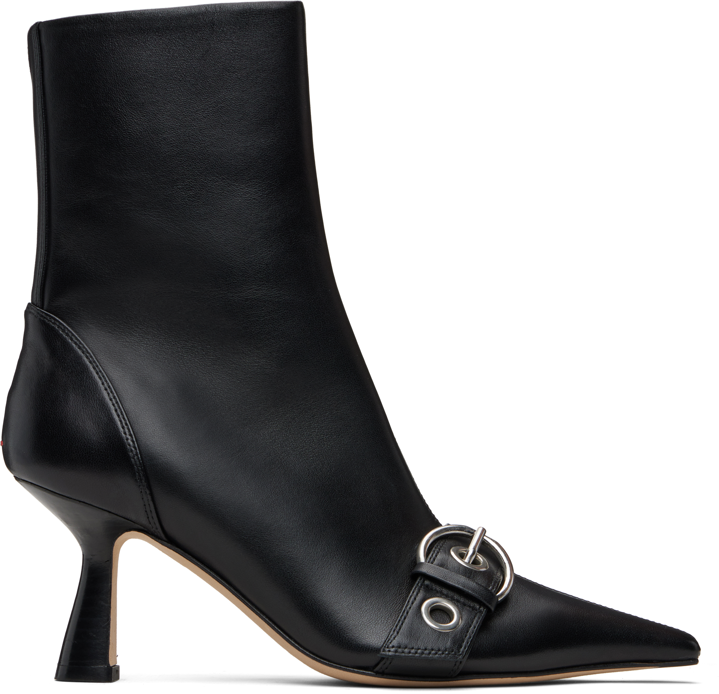 Aeyde Halima Buckled Leather Boots In Black