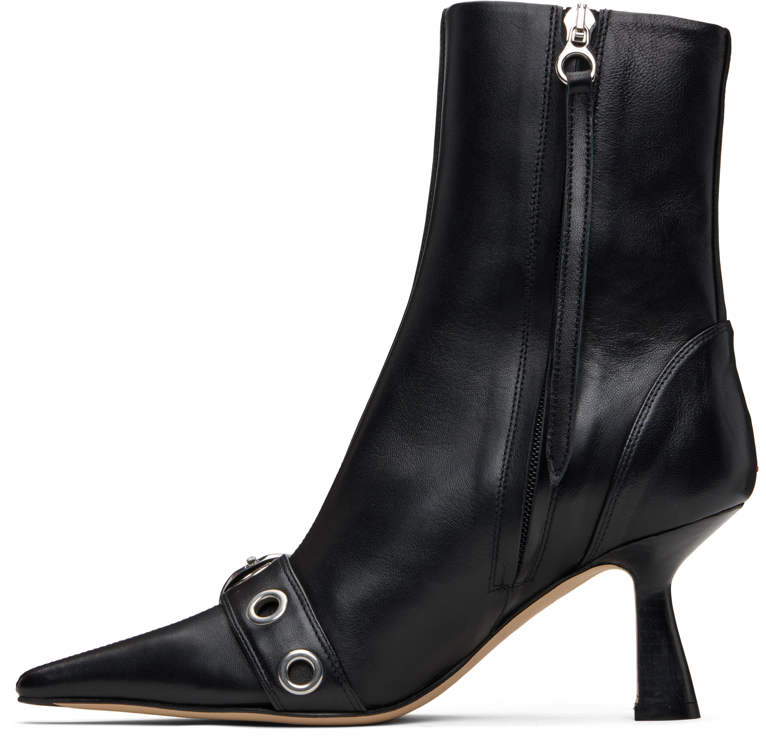 Aeyde Halima Buckled Leather Boots In Black
