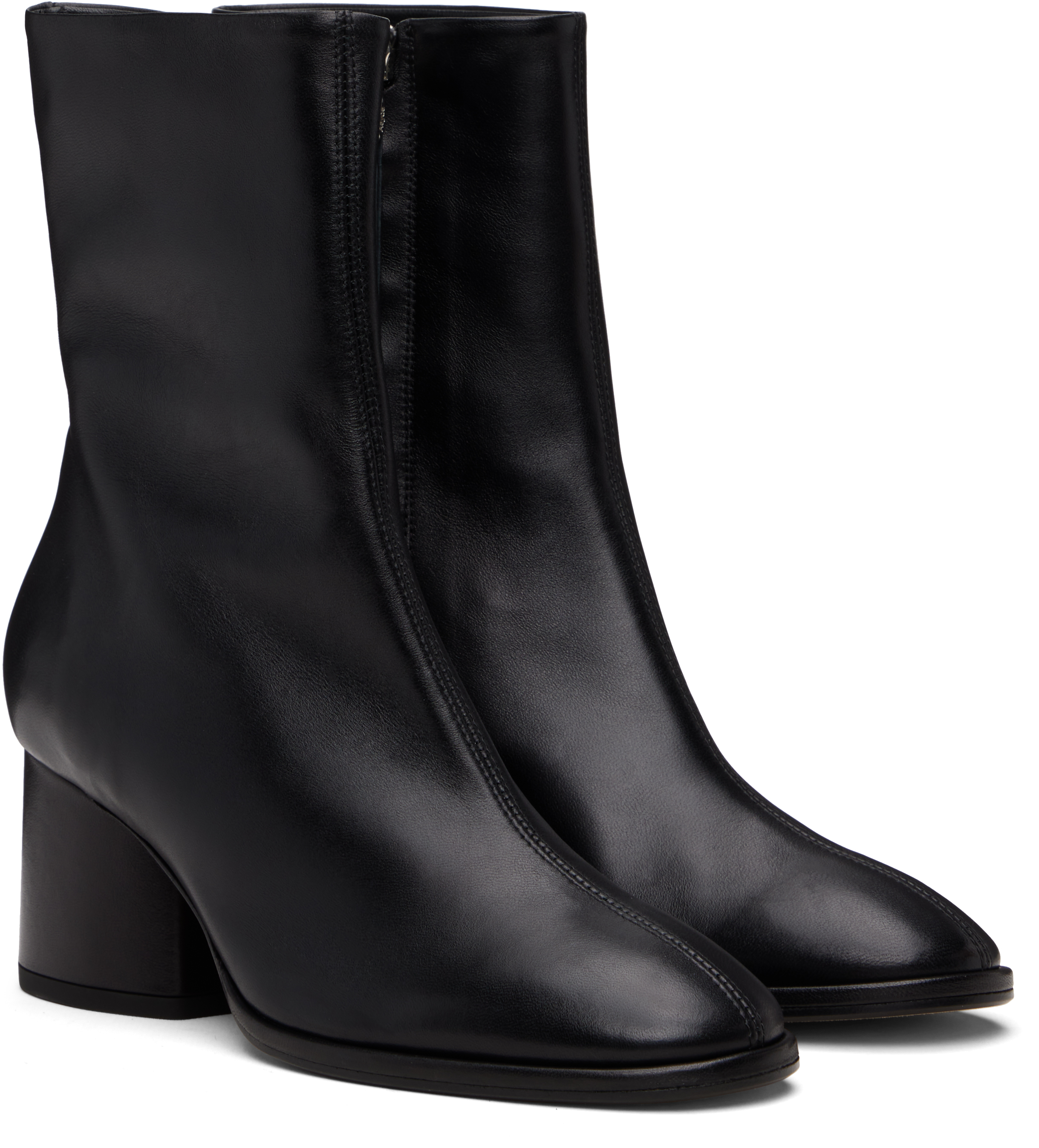 Aeyde 65mm Leather Ankle Boots In Black