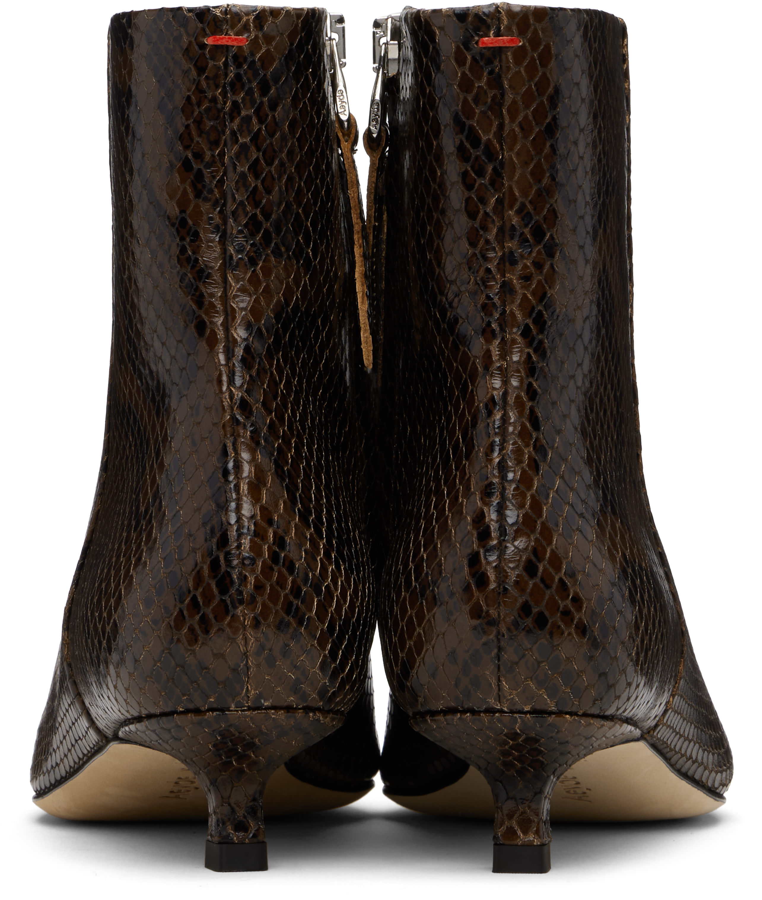 Aeyde Brown Sofie Leather Ankle Boots In Brown
