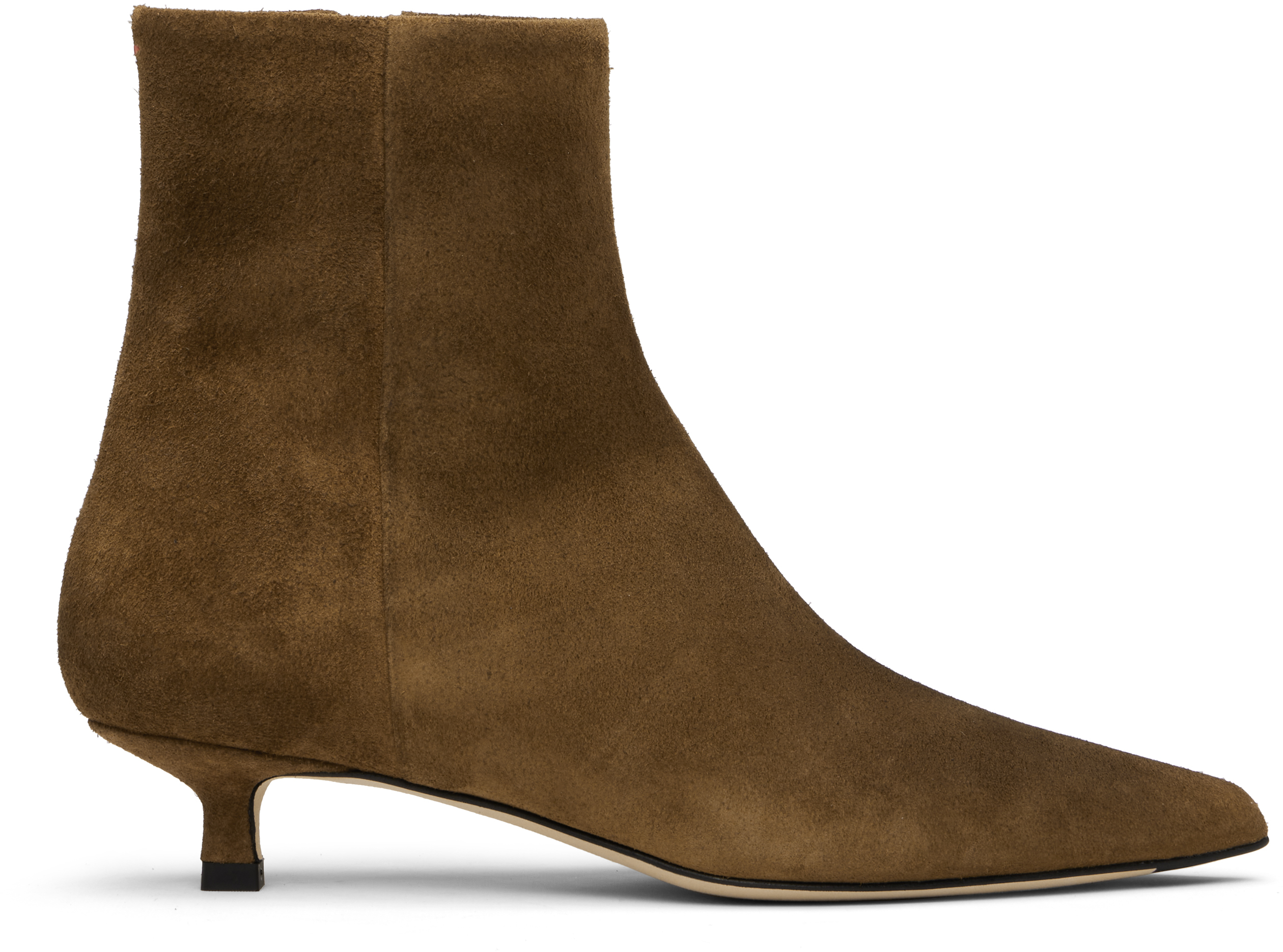 Aeyde Pointed-toe Kitten-heel Boots In Brown