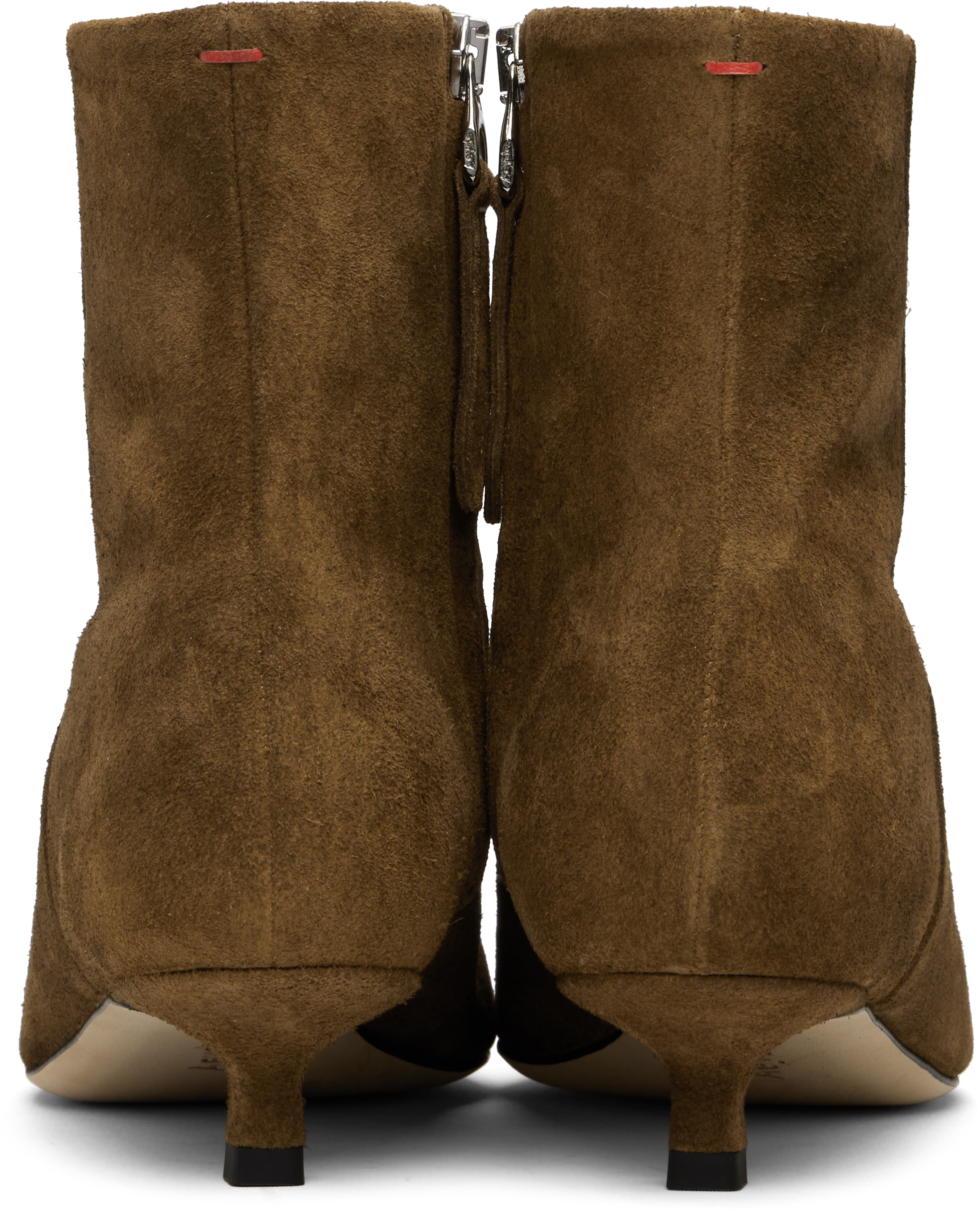 Aeyde Pointed-toe Kitten-heel Boots In Brown