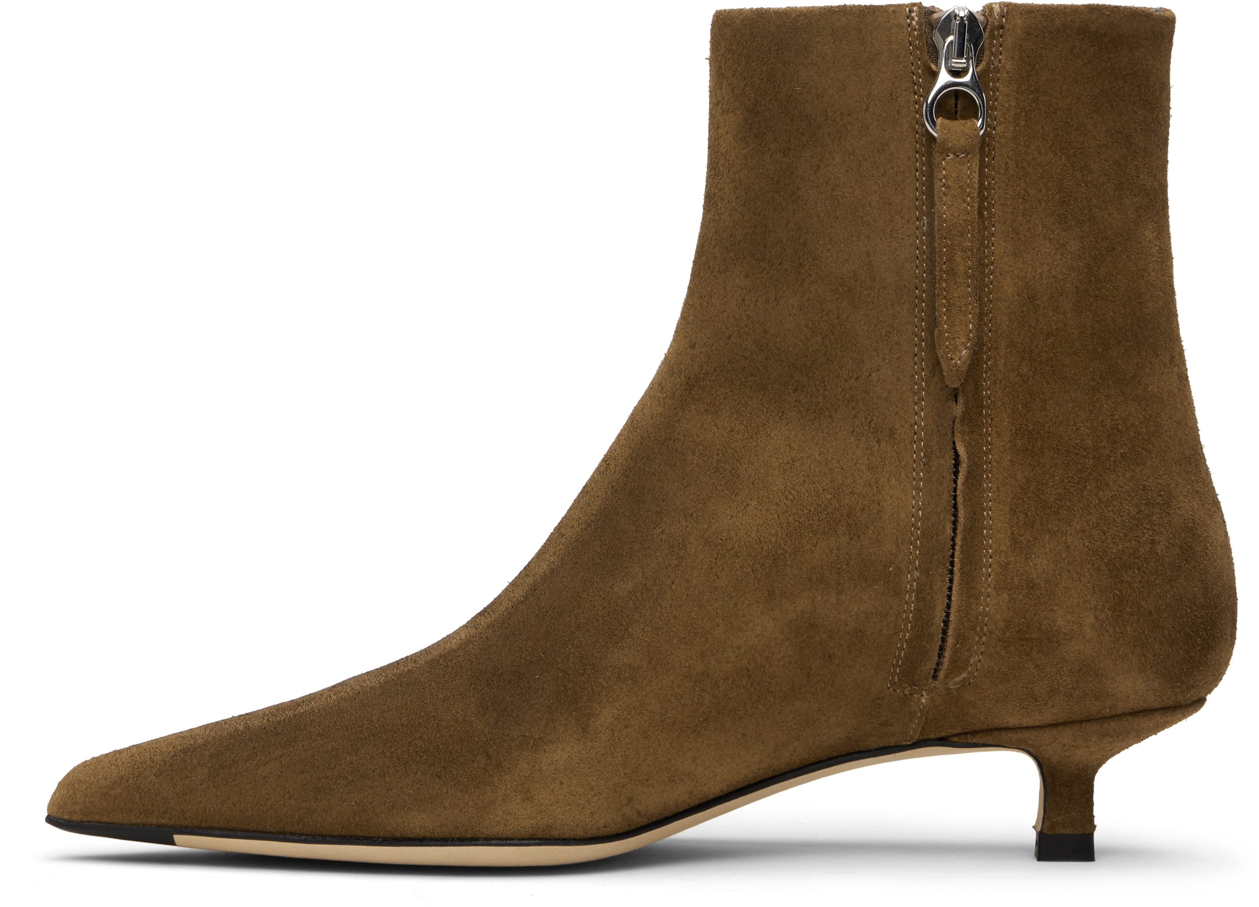 Aeyde Pointed-toe Kitten-heel Boots In Brown