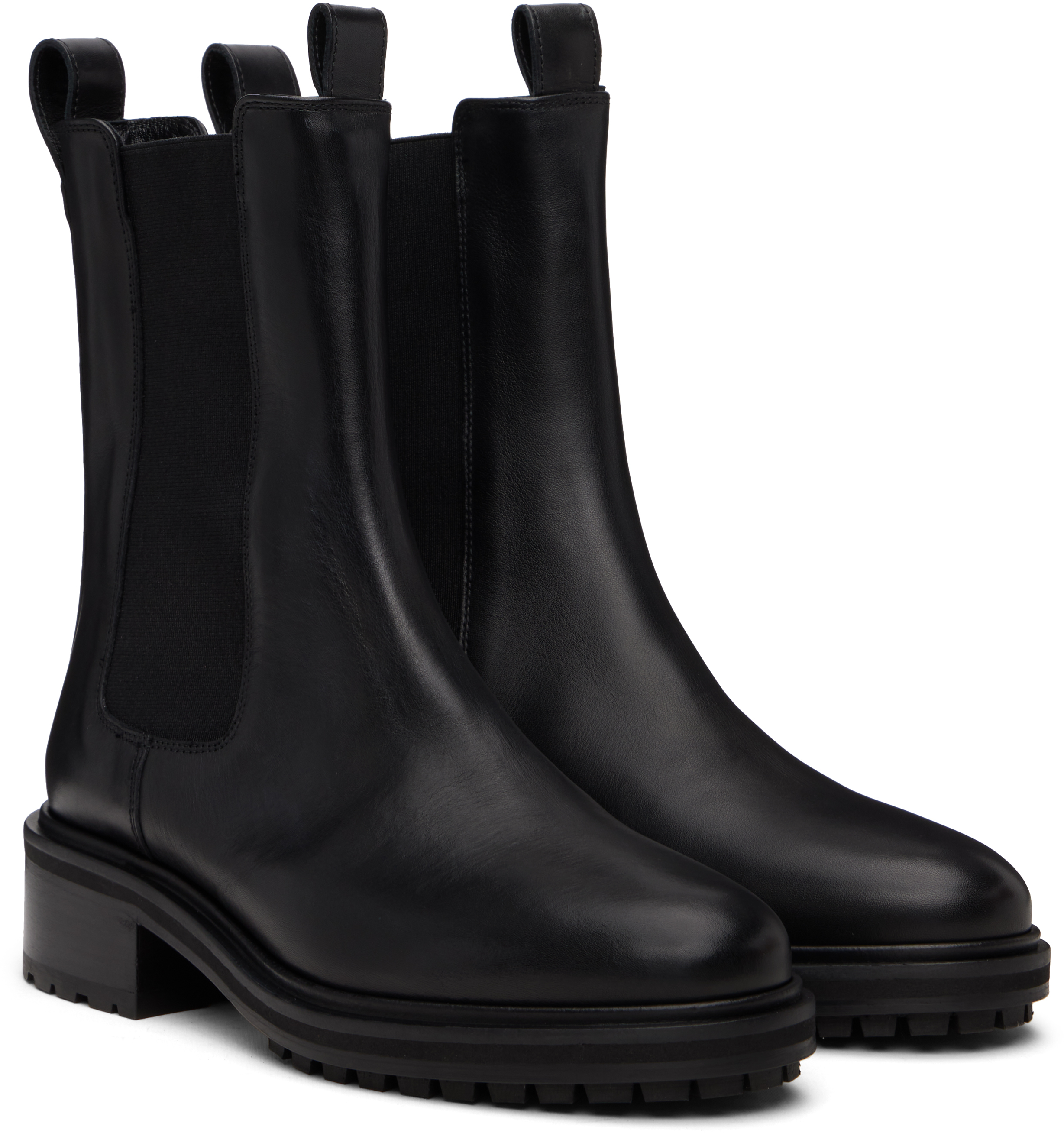 Aeyde Black Jack Leather Chelsea Boots In Black