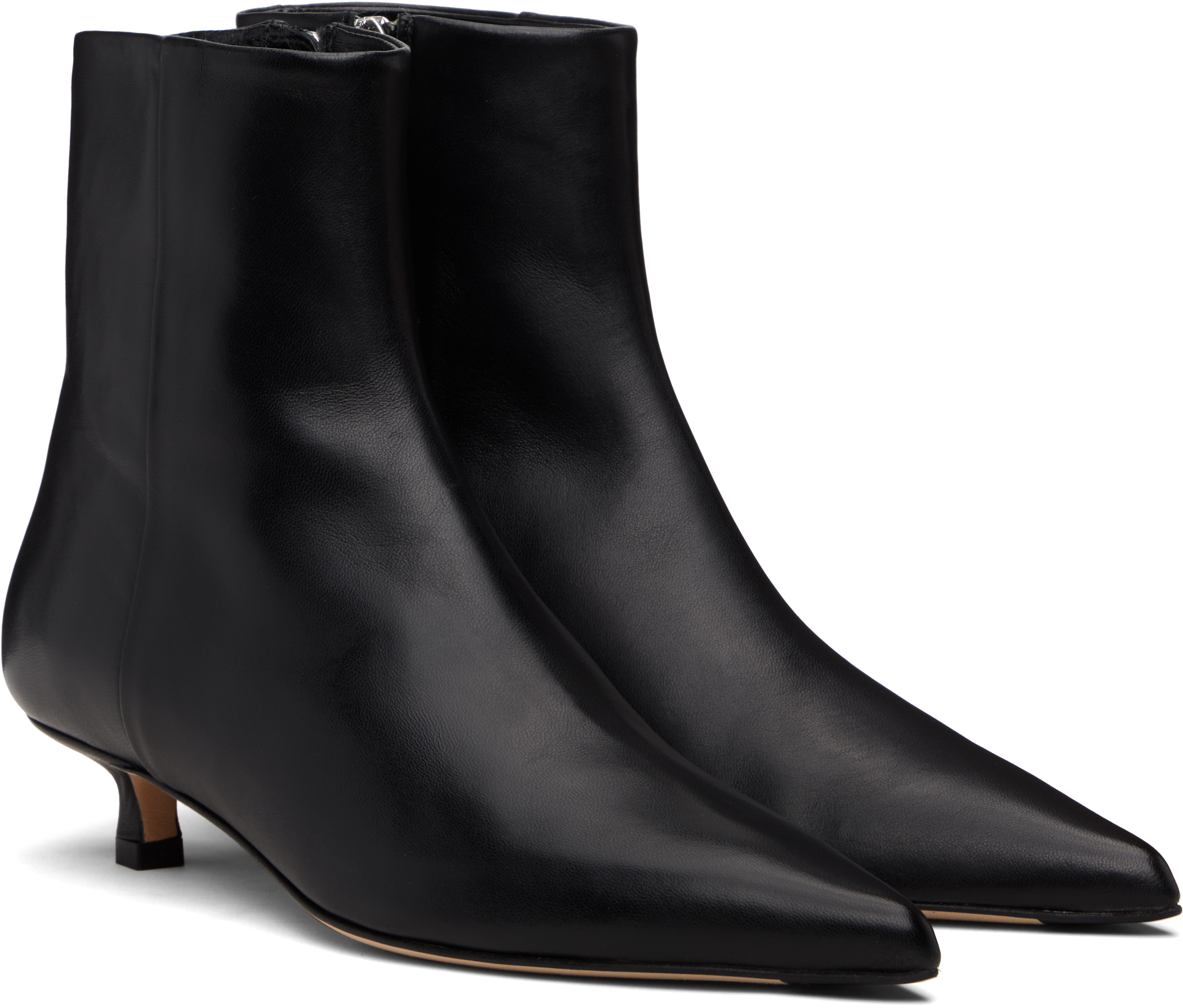 Aeyde Black Sofie Leather Ankle Boots In Black