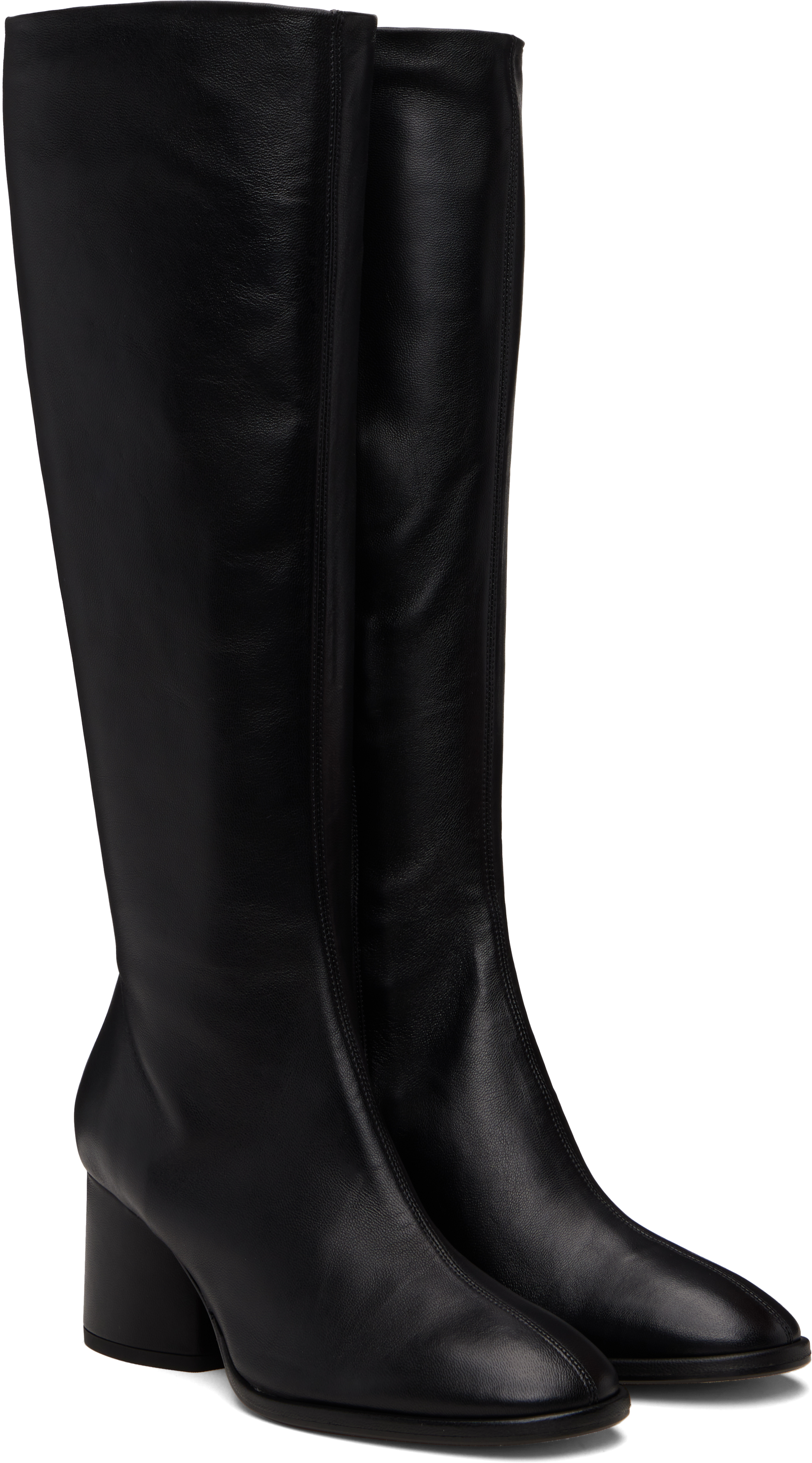 Aeyde Ariana Nappa-leather Block-heel Boots In Black