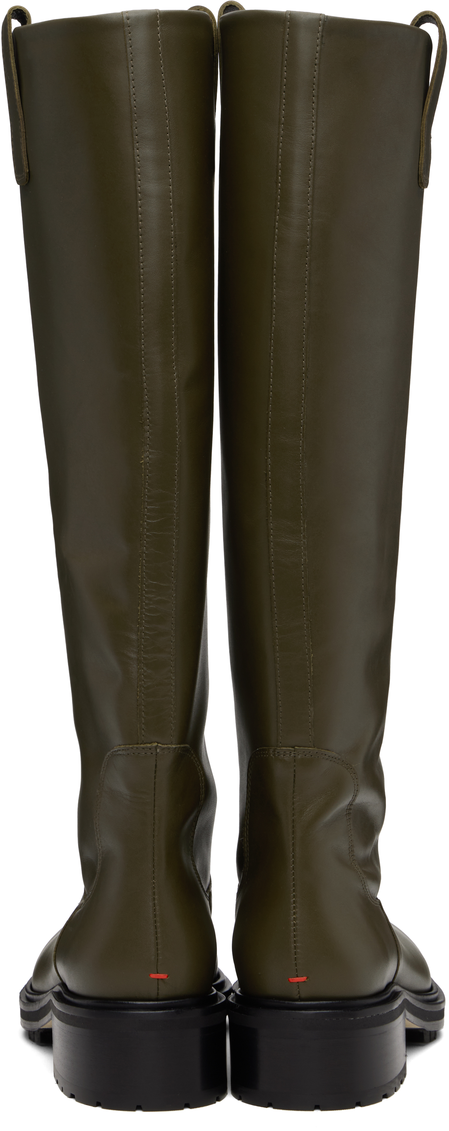 Aeyde Khaki Henry Leather Knee-high Boots In Multi