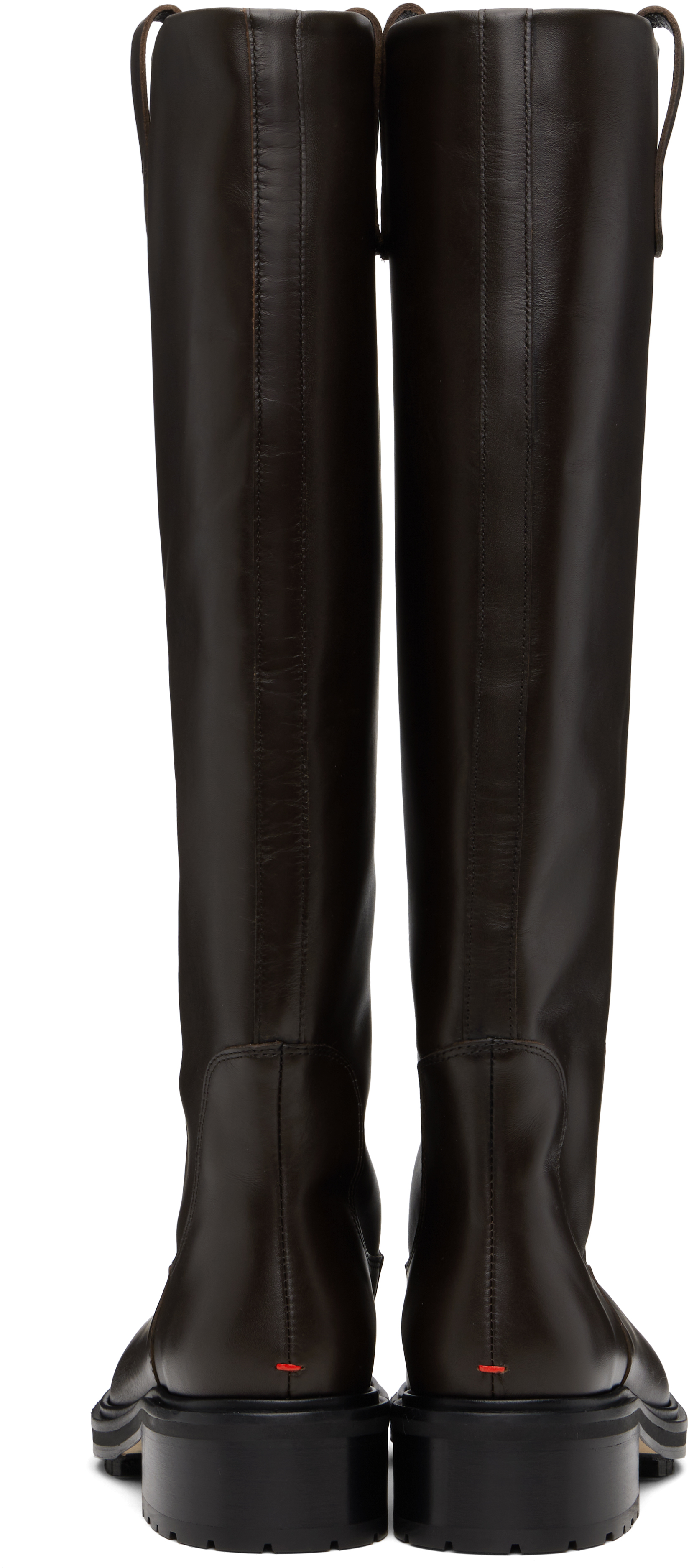 Aeyde Brown Henry Leather Knee-high Boots In Brown