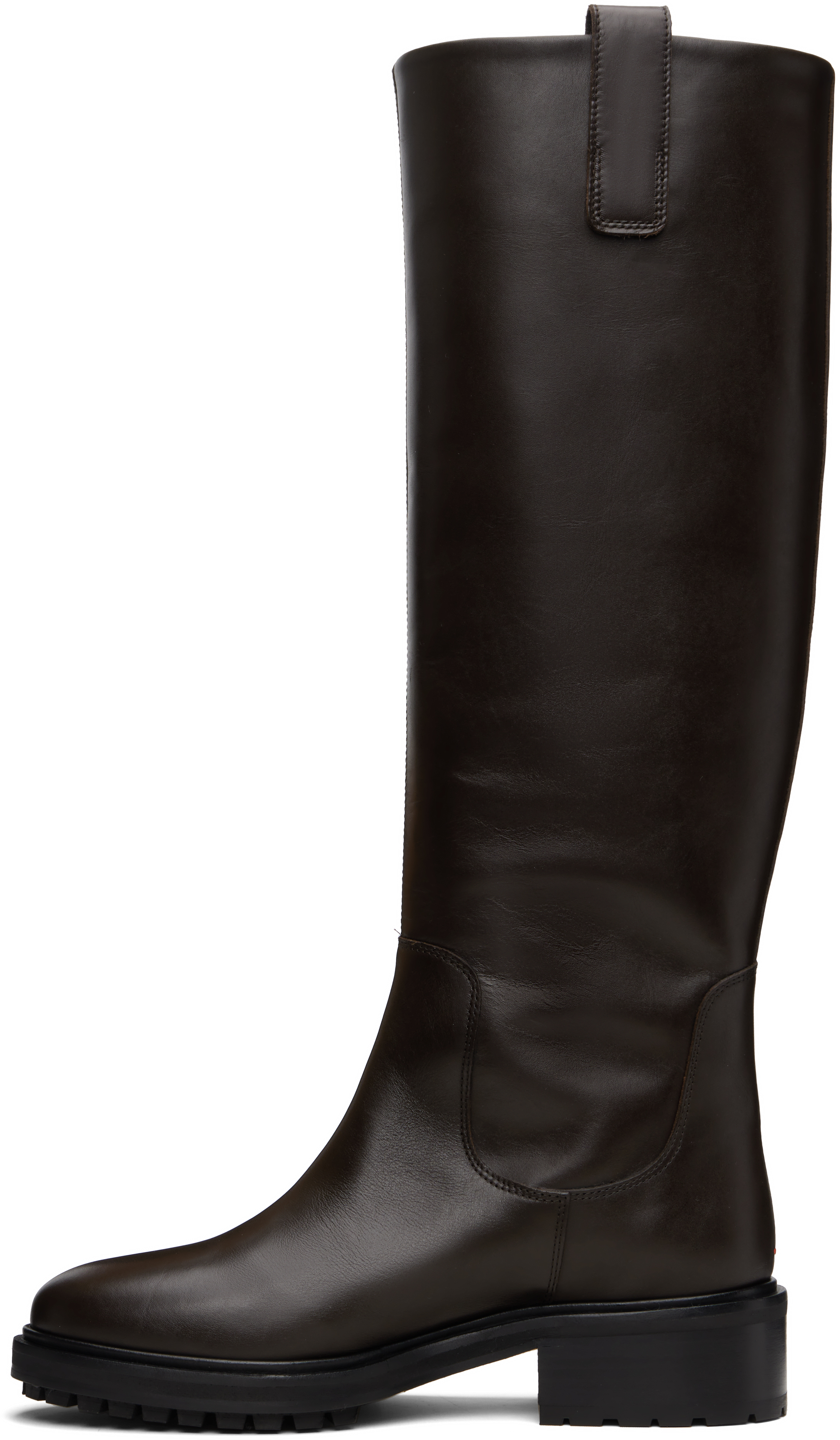 Aeyde Brown Henry Leather Knee-high Boots In Brown