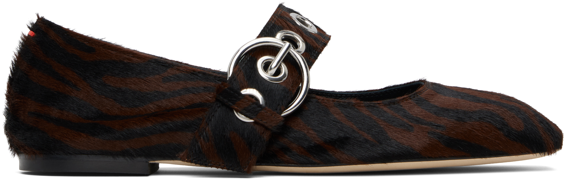 Black & Brown Uma Eyelet Mary-Jane Ballerina Flats