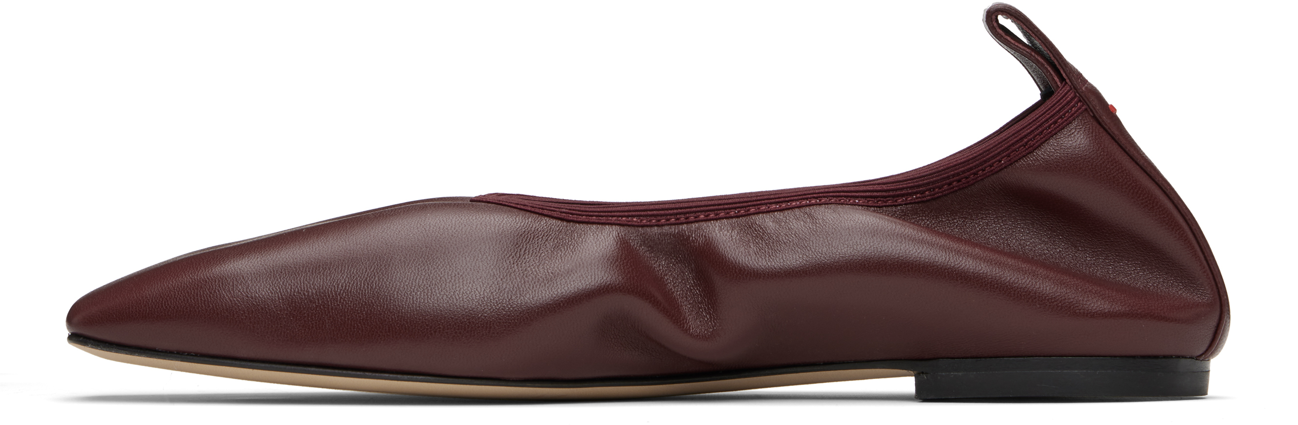 Aeyde Nomi Ruched Ballet Flats In Red