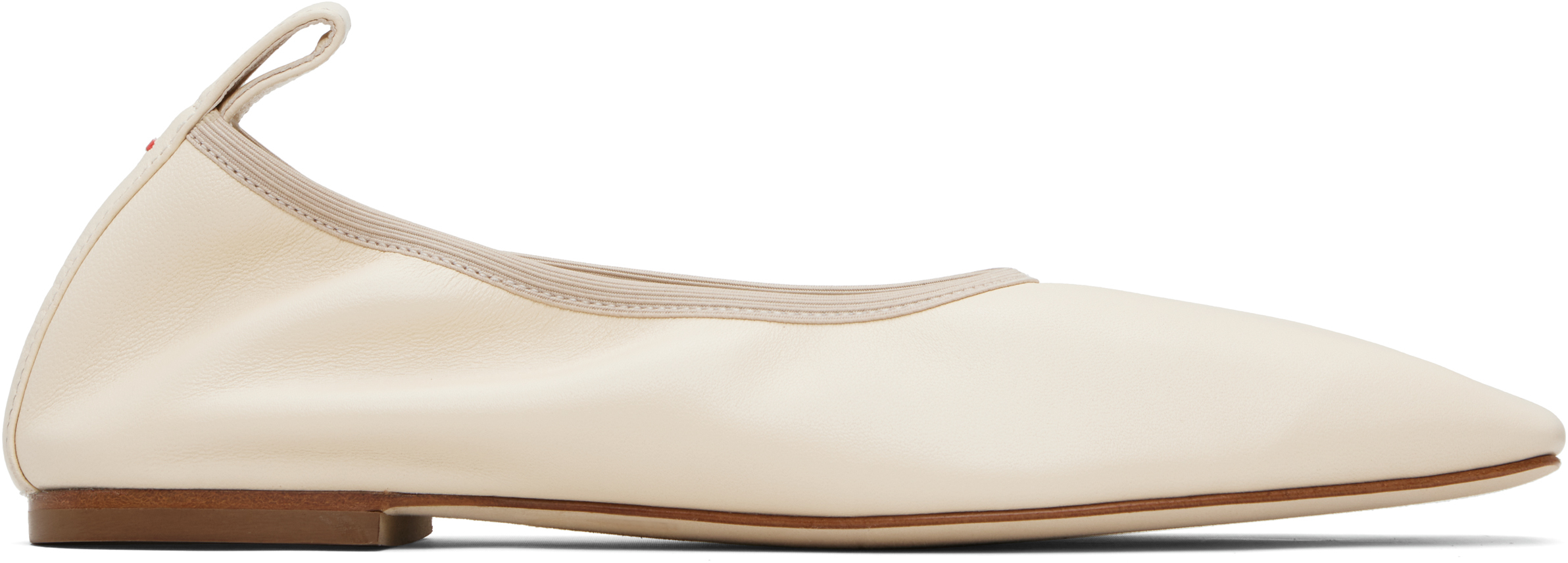 Beige Nomi Ruched Ballerina Flats