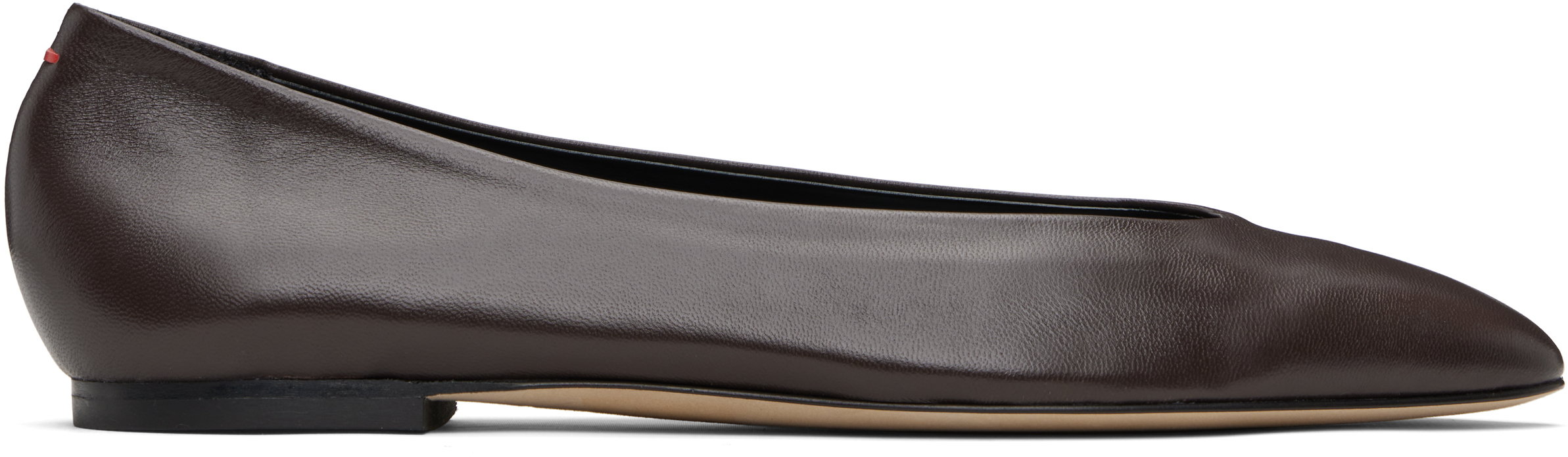 Aeyde Cassy Pointed-toe Ballet Flats In Brown