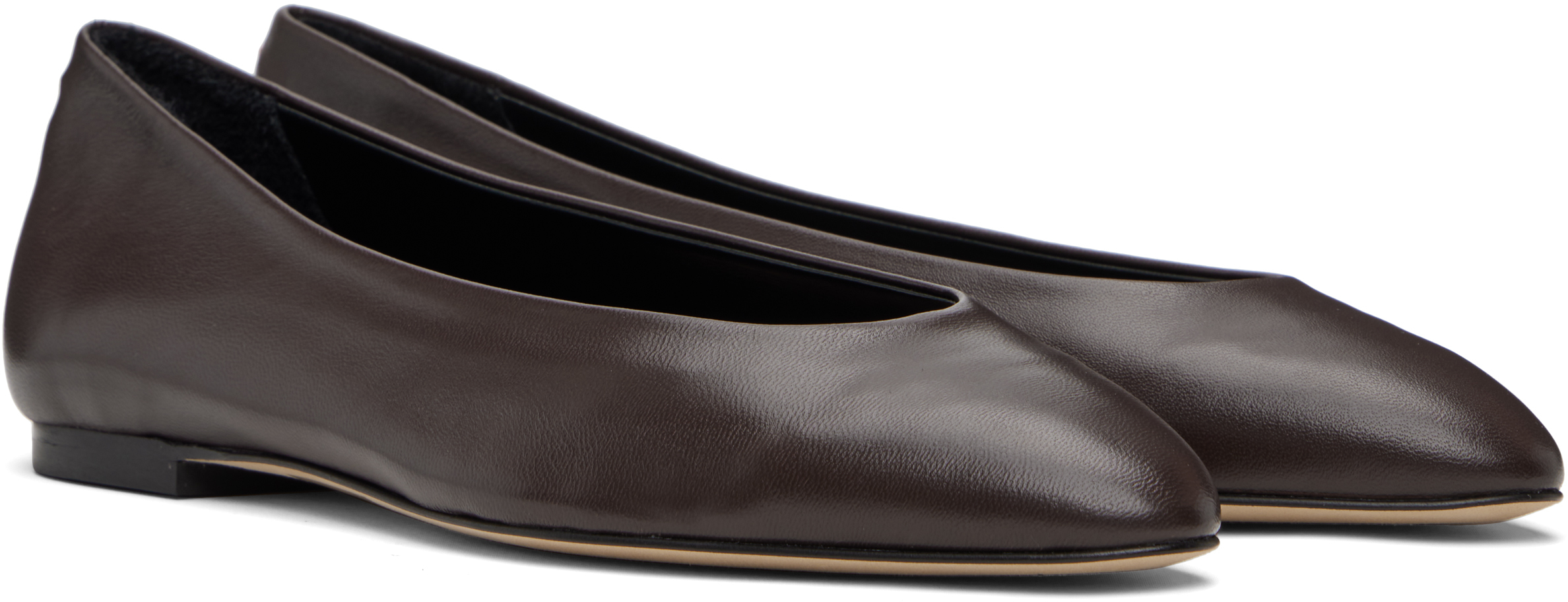 Aeyde Cassy Pointed-toe Ballet Flats In Brown