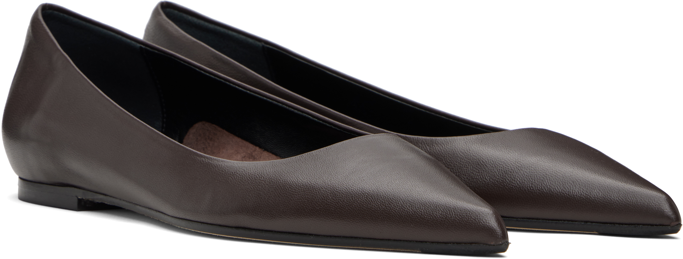 Aeyde Cassy Pointed-toe Ballet Flats In Brown