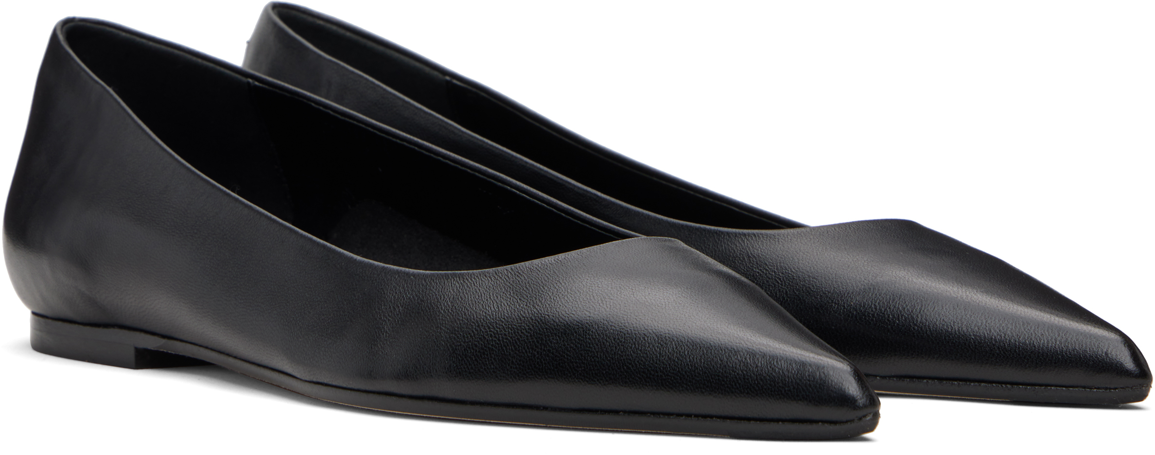 Aeyde Black Cassy Pointed-toe Ballerina Flats In Black