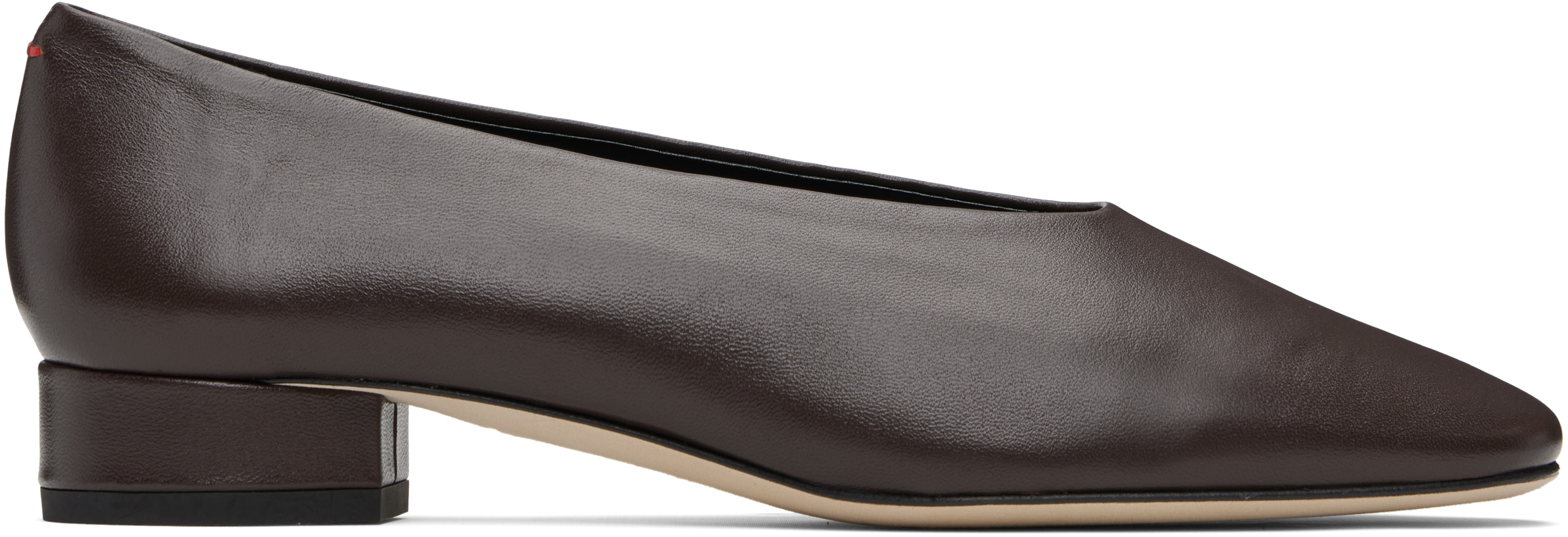 Aeyde Brown Delia Leather Ballerina Flats In Brown