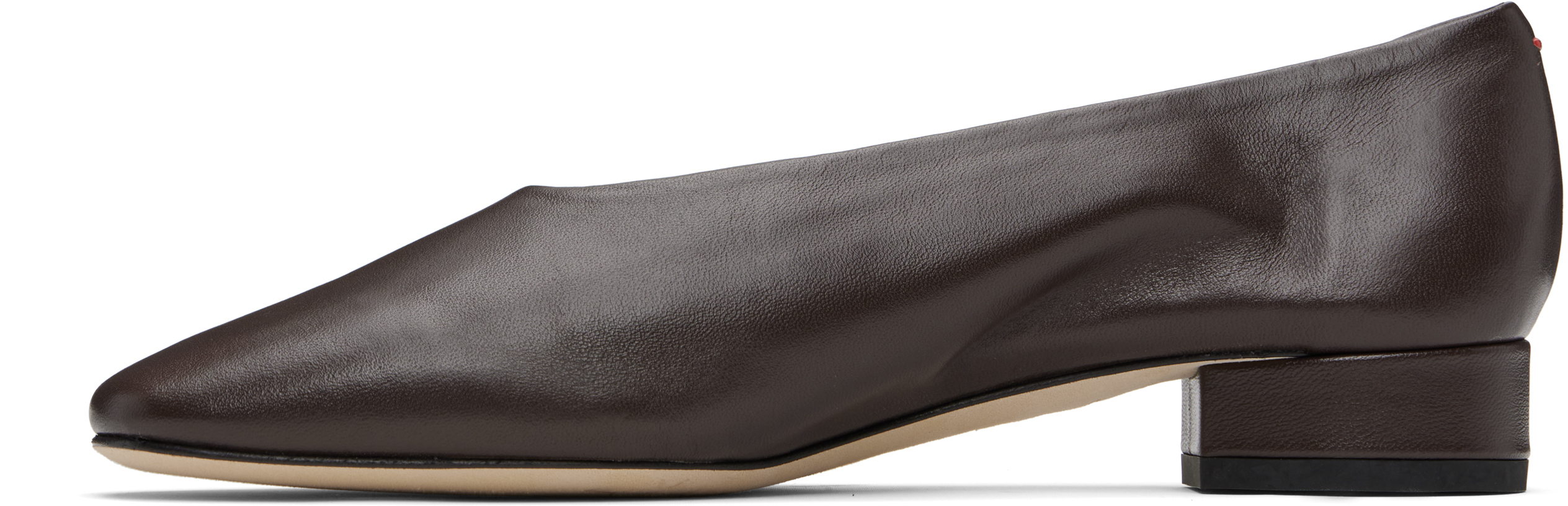 Aeyde Brown Delia Leather Ballerina Flats In Brown