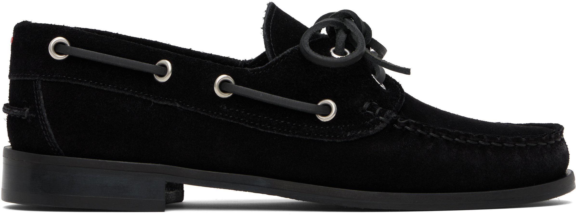Black Harris Suede Boat Shoes