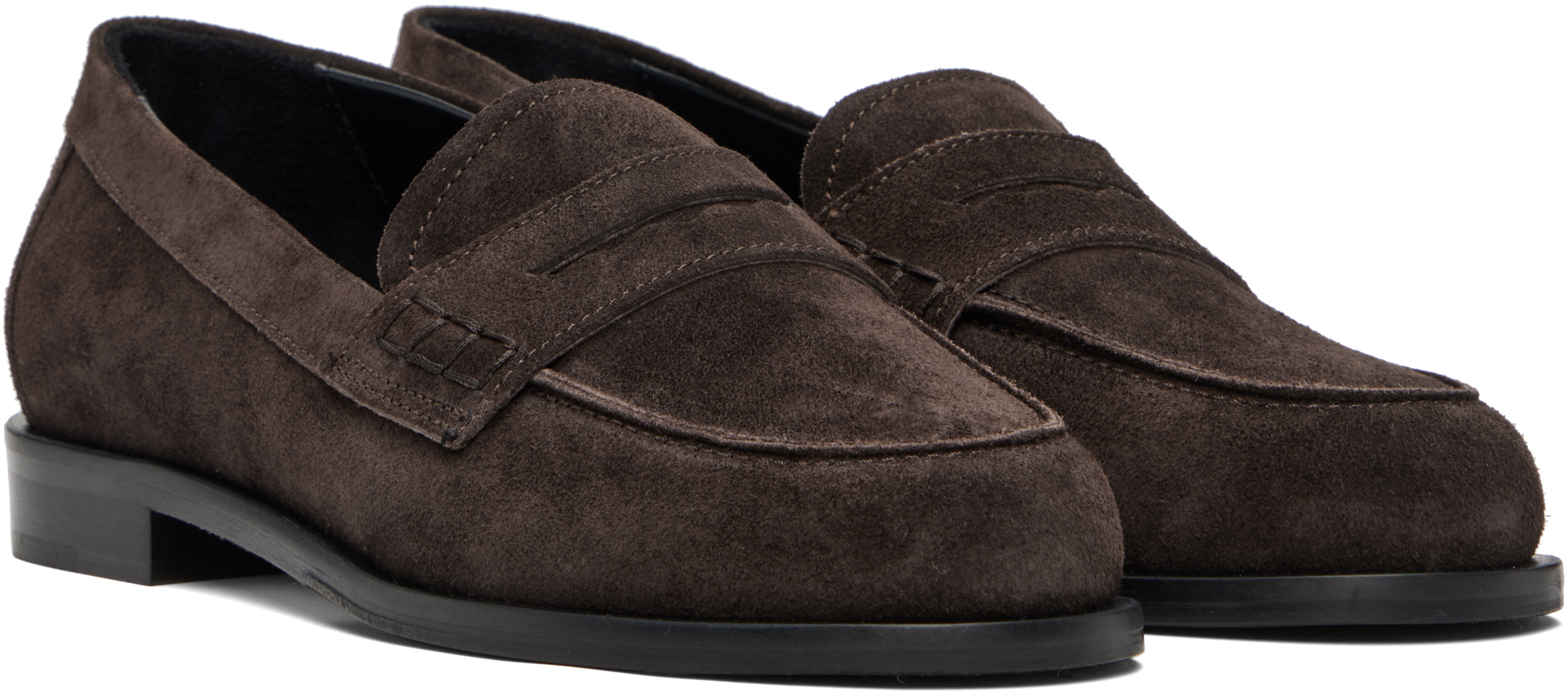 Aeyde Oscar Suede Loafers In Brown