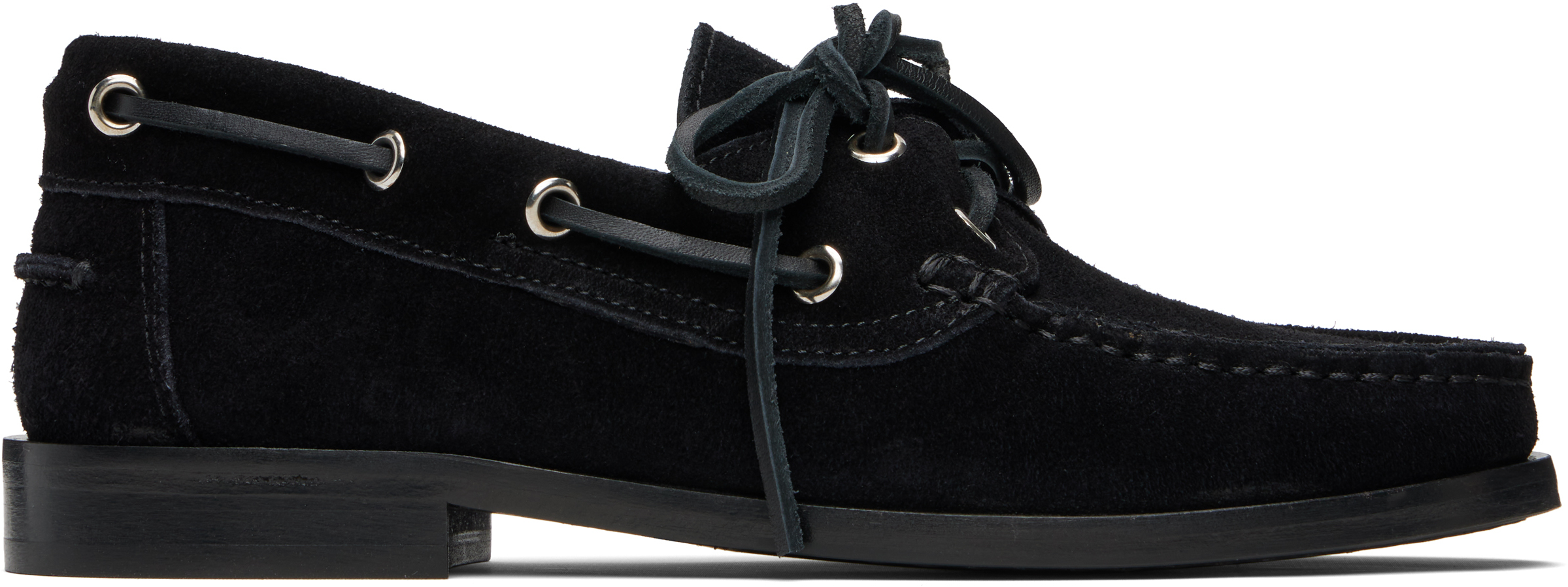 Black Harris Suede Boat Shoes