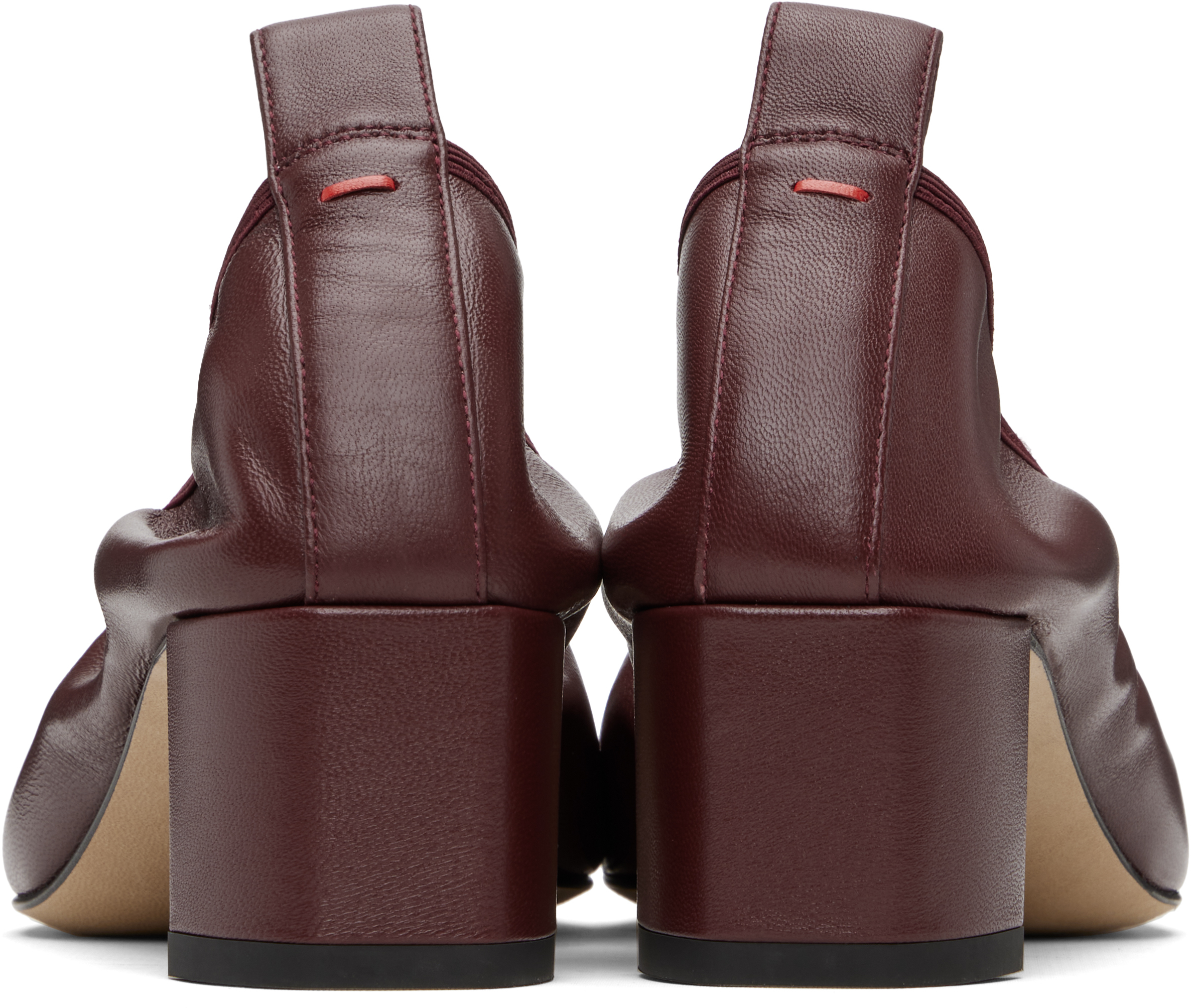 Aeyde Burgundy Narissa Ruched Heels In Multi