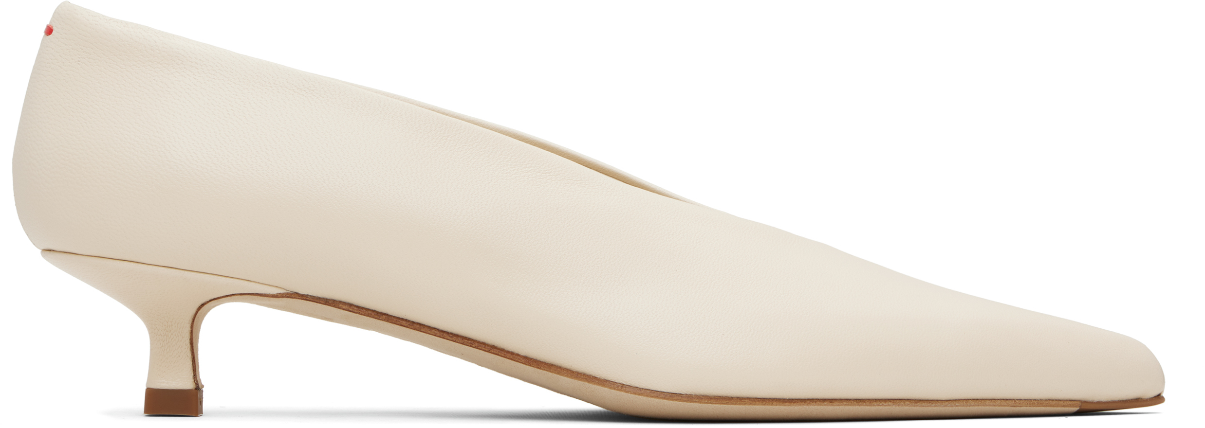 Aeyde Beige Clara Pointed-toe Heels In White