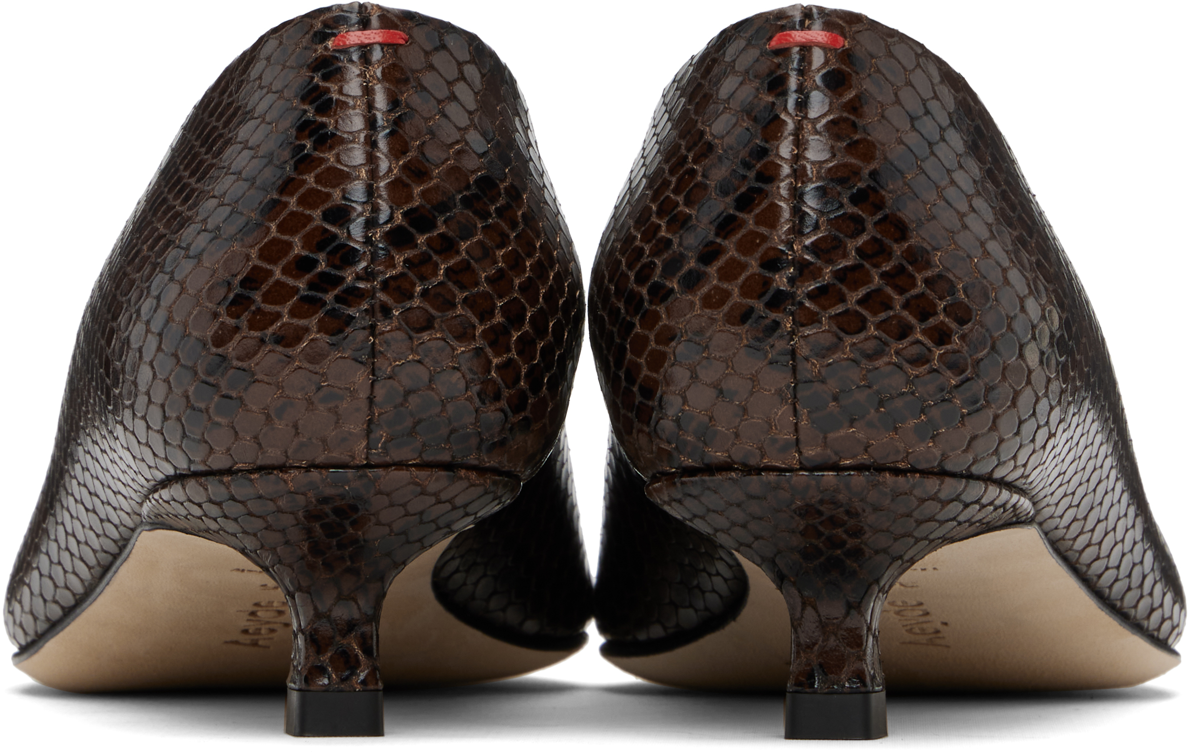 Aeyde Brown Clara Pointed-toe Heels In Brown