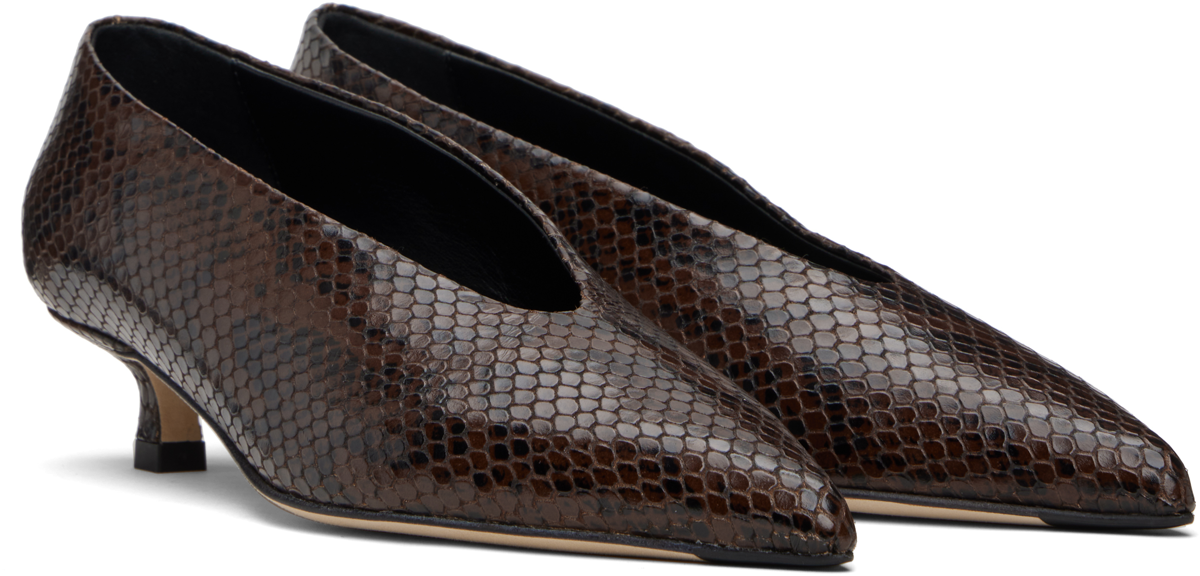 Aeyde Brown Clara Pointed-toe Heels In Brown