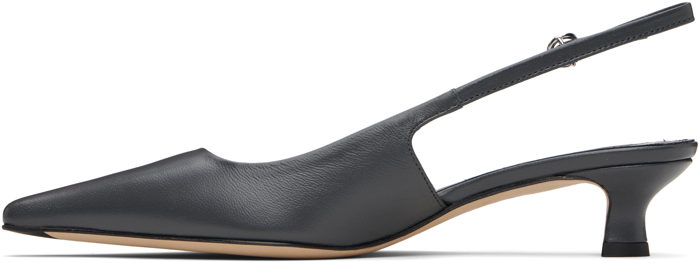 Aeyde Catrina Leather Kitten-heel Slingback Pumps In Black