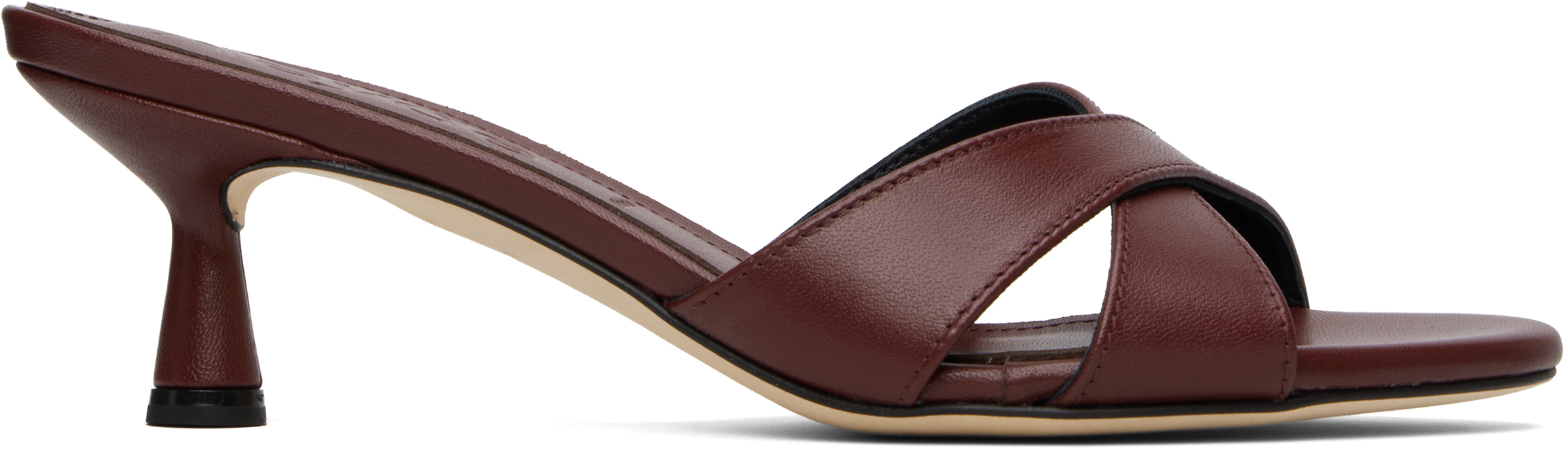 Burgundy Vero Leather Mules