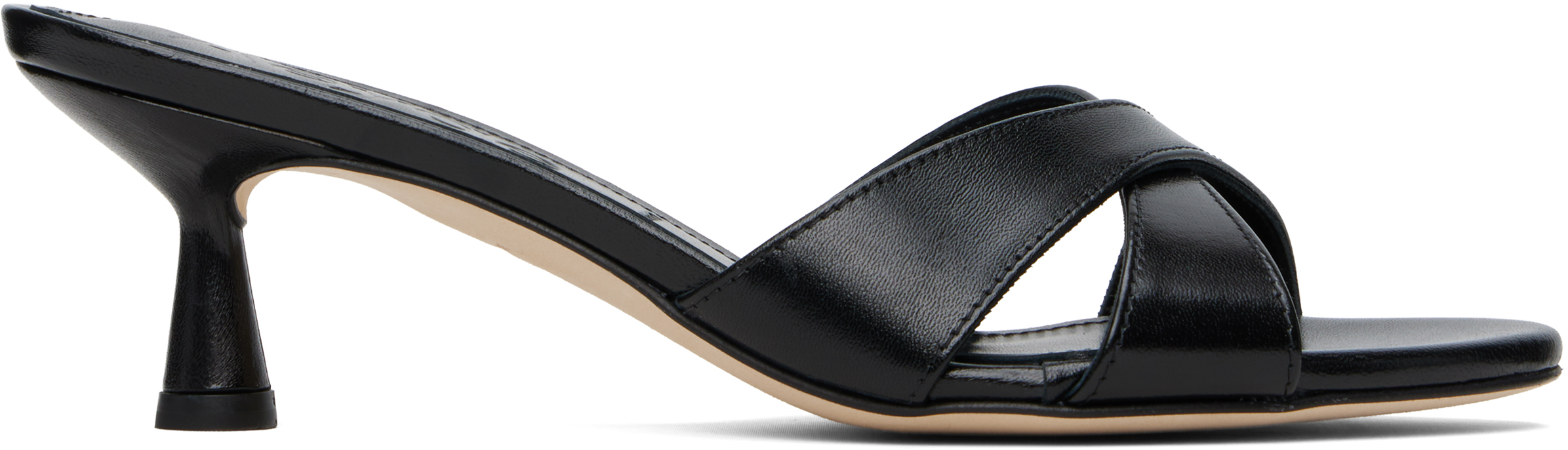 Black Vero Leather Mules