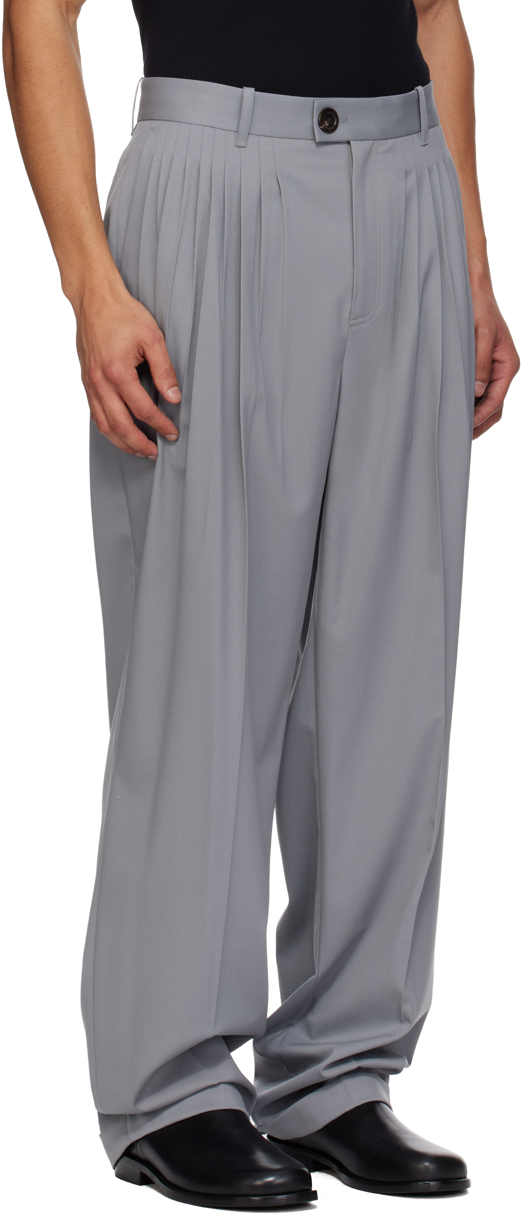 Peter Do Gray Jade Trousers In Gray