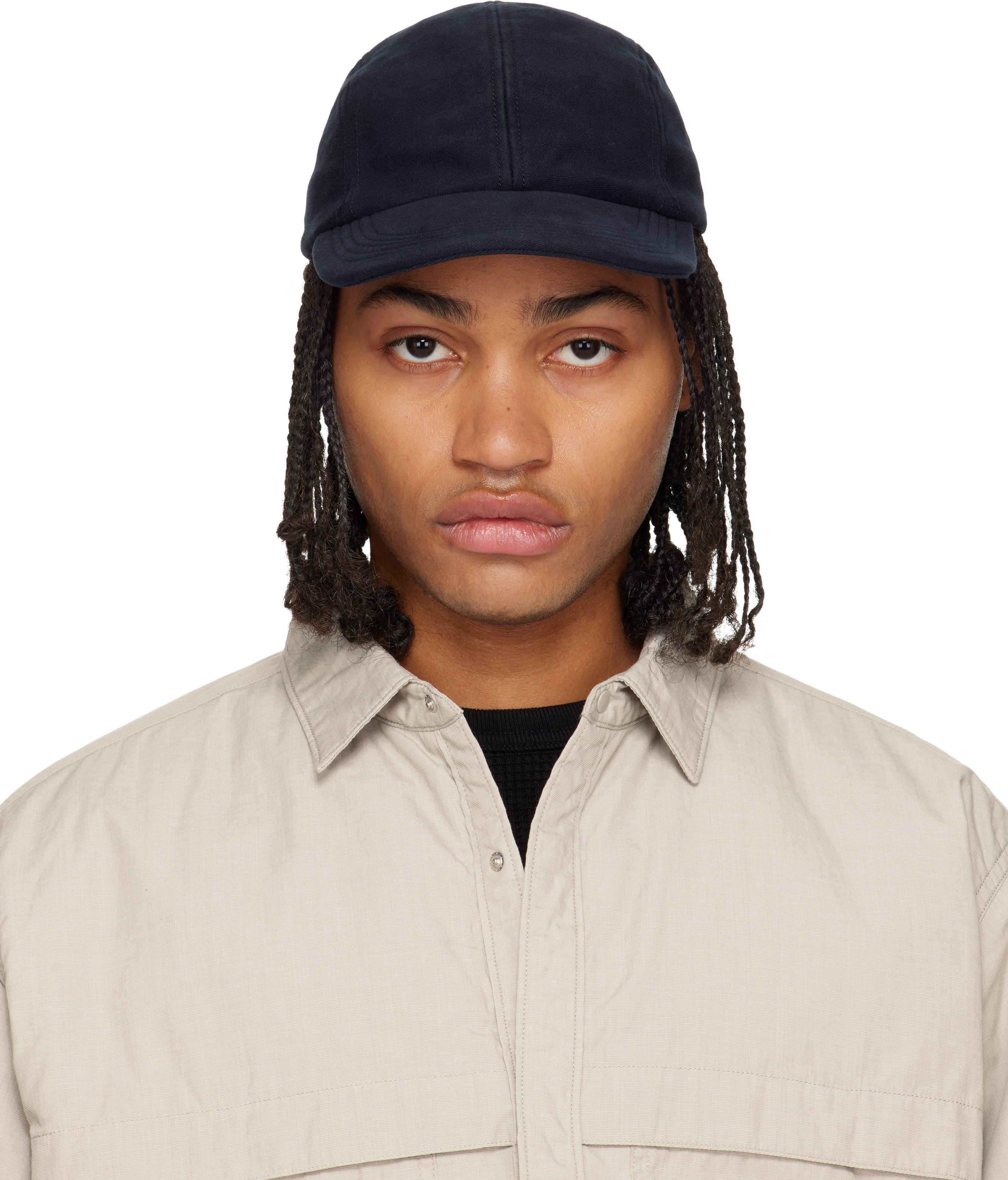 Nanamica Navy Velveteen Cap In Blue